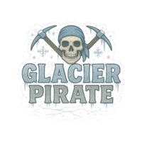 Glacier Pirate Kiss-Cut Stickers - Fun Waterproof Decals for Adventure Lovers