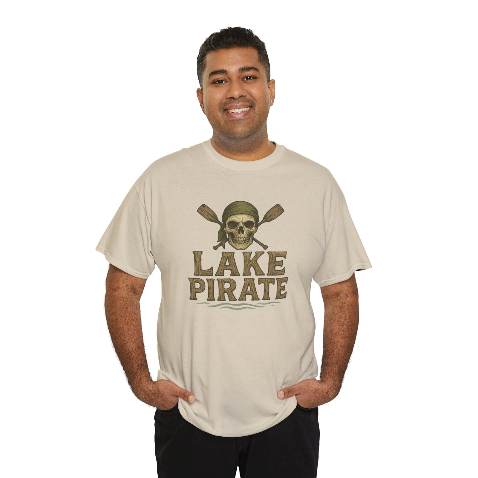 T-Shirt - Lake Pirate Skull - Canoeing Boating - Summer - Unisex Tee - Image 2