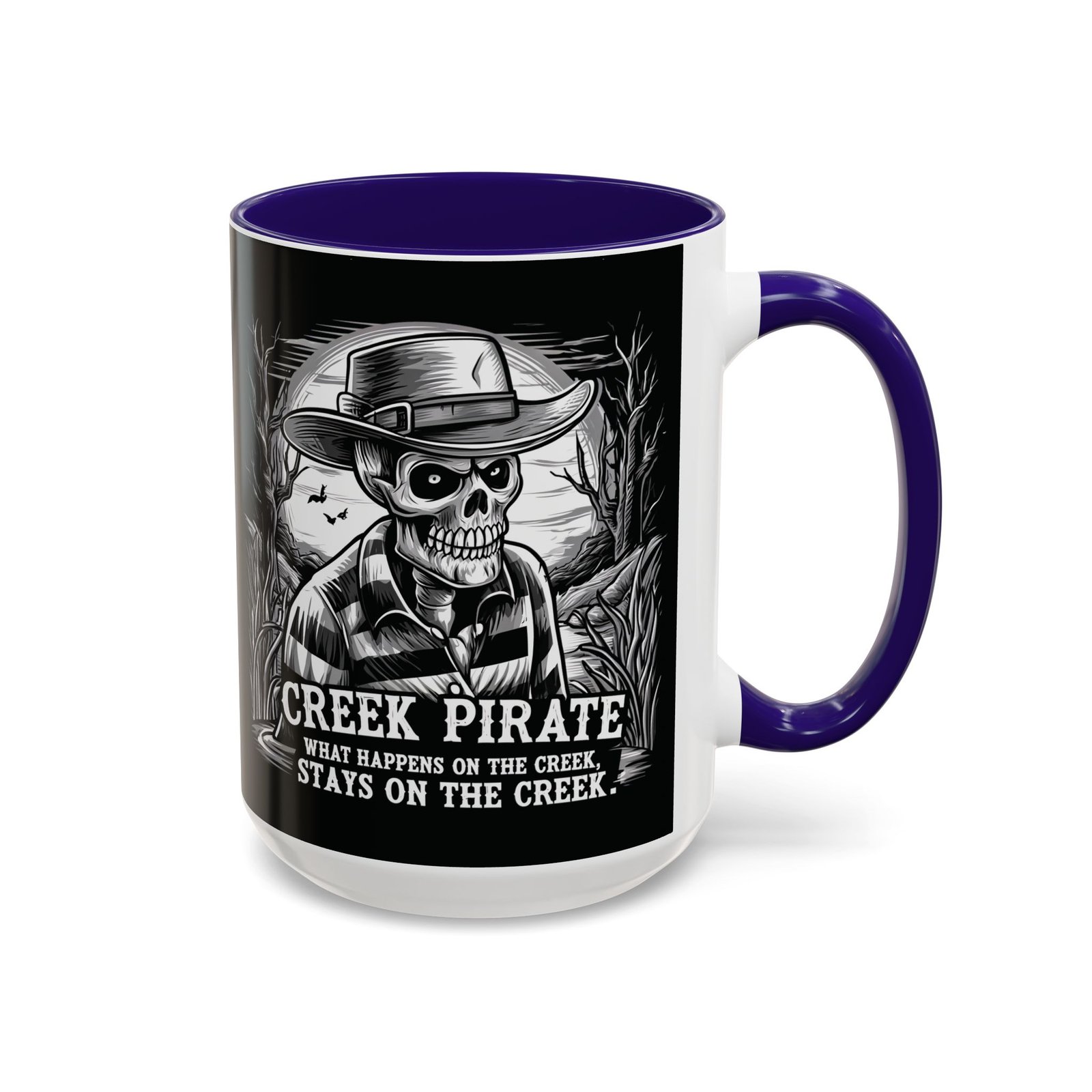 Coffee Mug - Creek Pirate Skeleton - What Happens on the Creek Stays on the Creek - 11oz or 15oz - Cup - Image 29