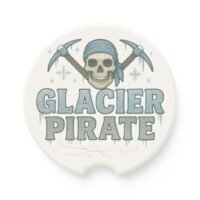 Soapstone Car Coaster - Glacier Pirate - Skull and Ice Picks - Gift for New Car Owners, Seasonal Decor