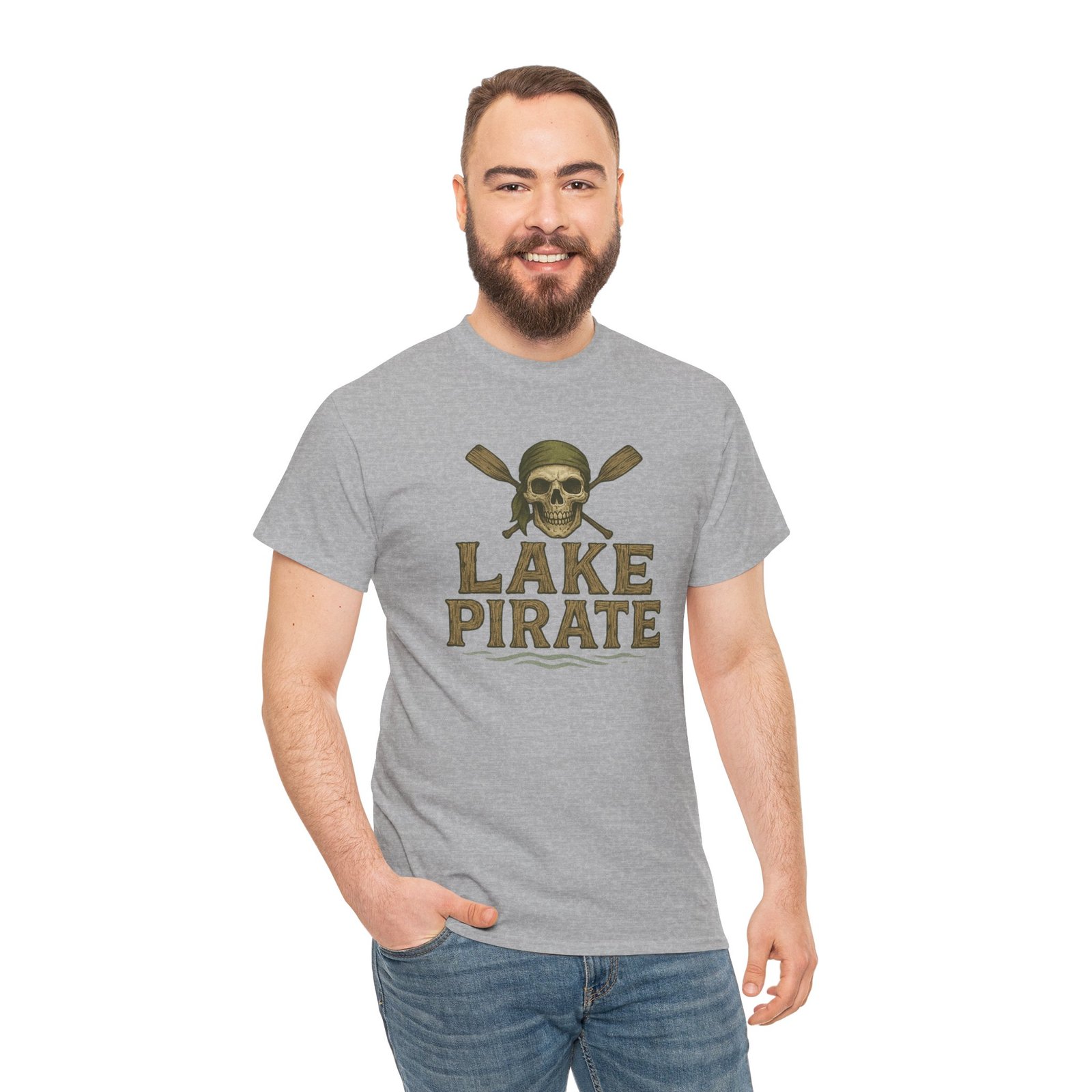 T-Shirt - Lake Pirate Skull - Canoeing Boating - Summer - Unisex Tee - Image 7