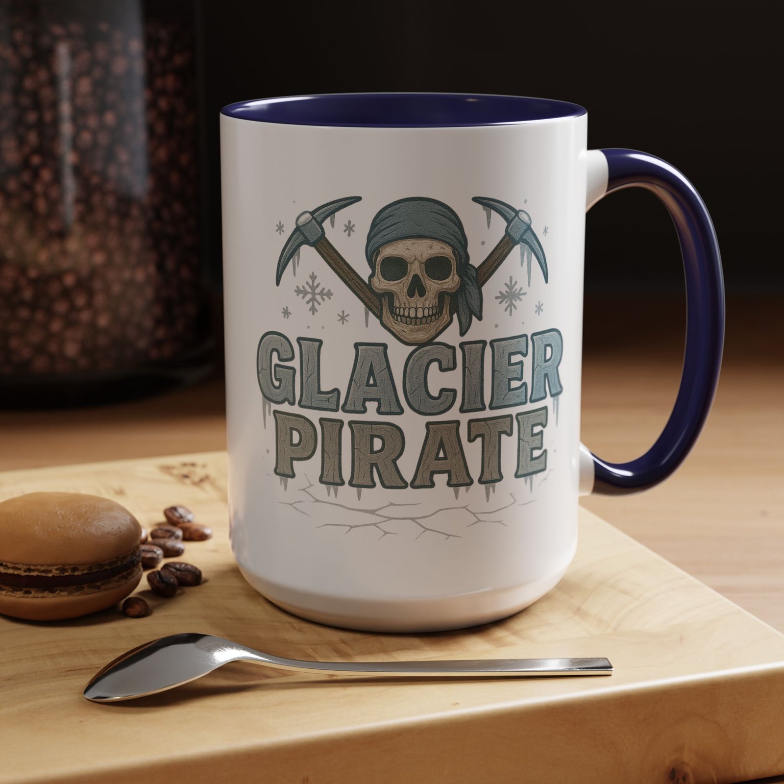 Accent Coffee Mug - 11 oz Or 15 oz - Glacier Pirate Skull - Cup - Choice of Colors - Image 15