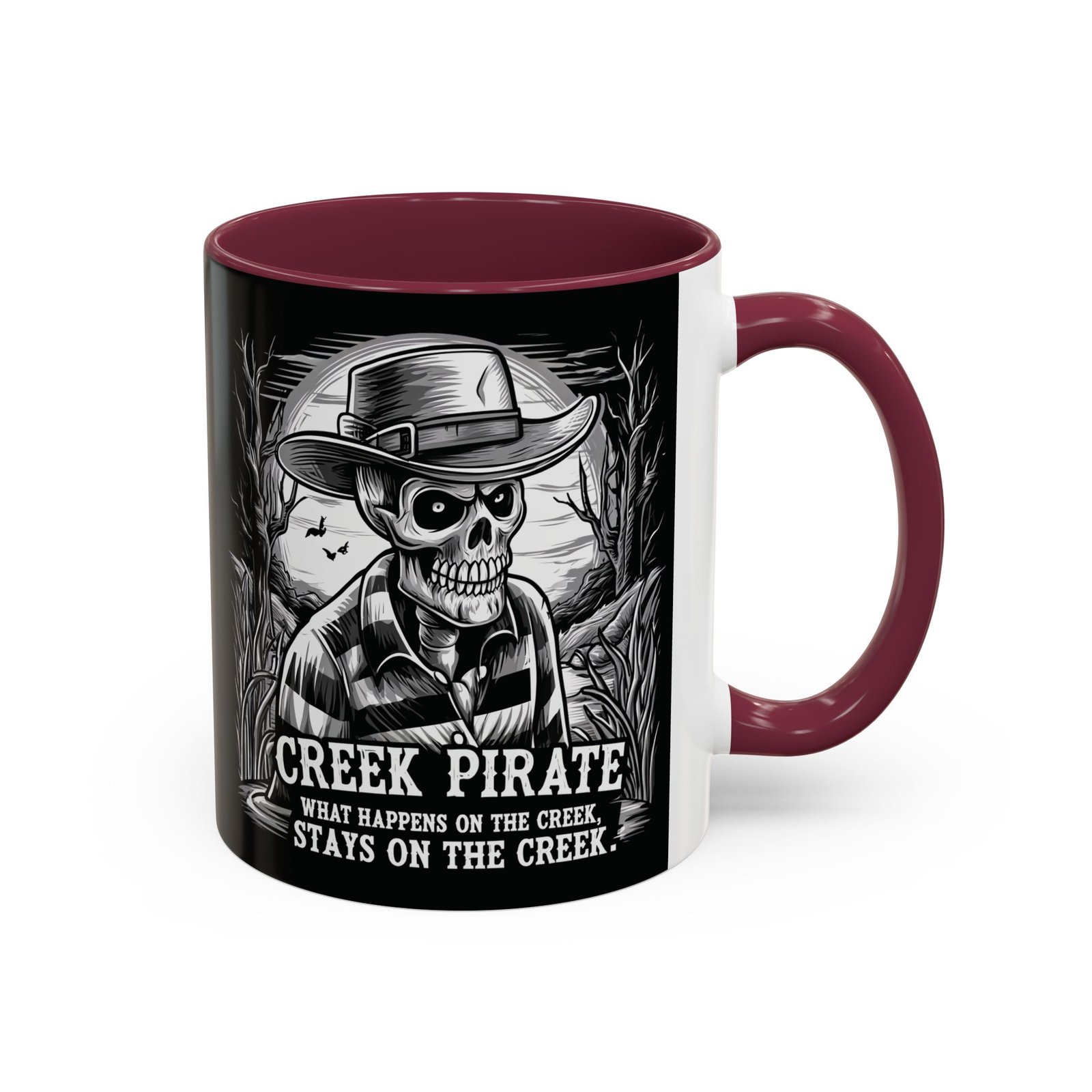 Coffee Mug - Creek Pirate Skeleton - What Happens on the Creek Stays on the Creek - 11oz or 15oz - Cup - Image 26