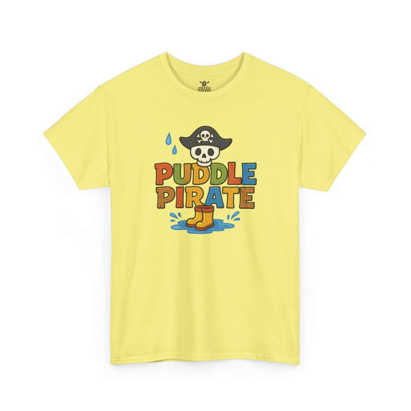 T-Shirt - Puddle Pirate Skull - Canoeing Boating - Summer - Unisex Tee - Image 2
