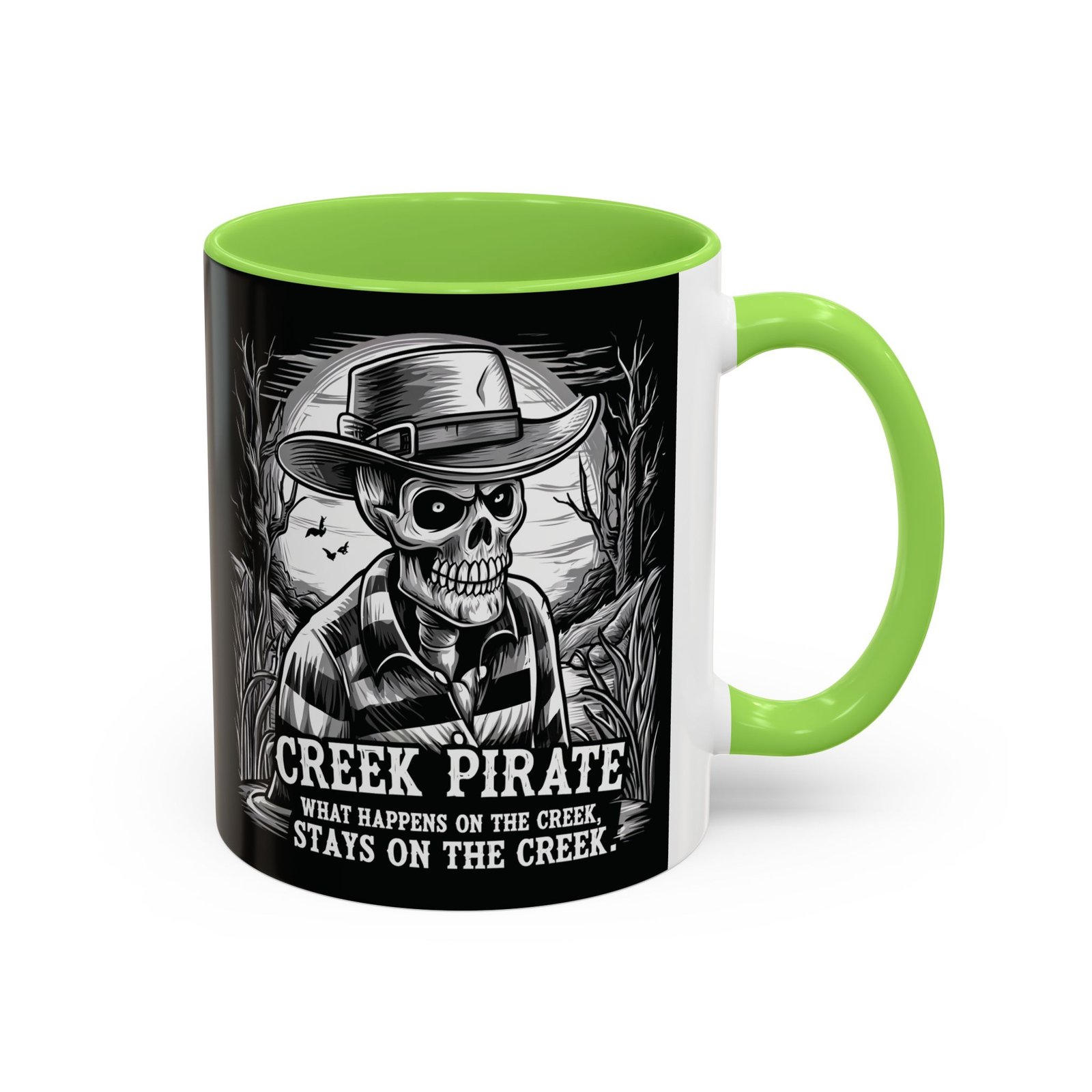 Coffee Mug - Creek Pirate Skeleton - What Happens on the Creek Stays on the Creek - 11oz or 15oz - Cup - Image 24