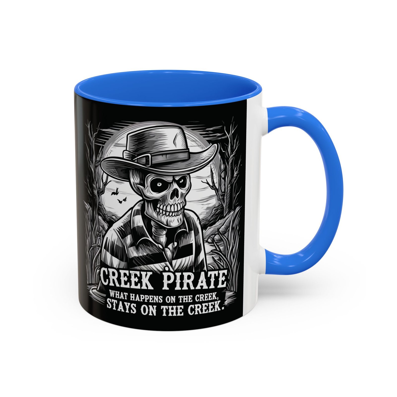 Coffee Mug - Creek Pirate Skeleton - What Happens on the Creek Stays on the Creek - 11oz or 15oz - Cup - Image 3