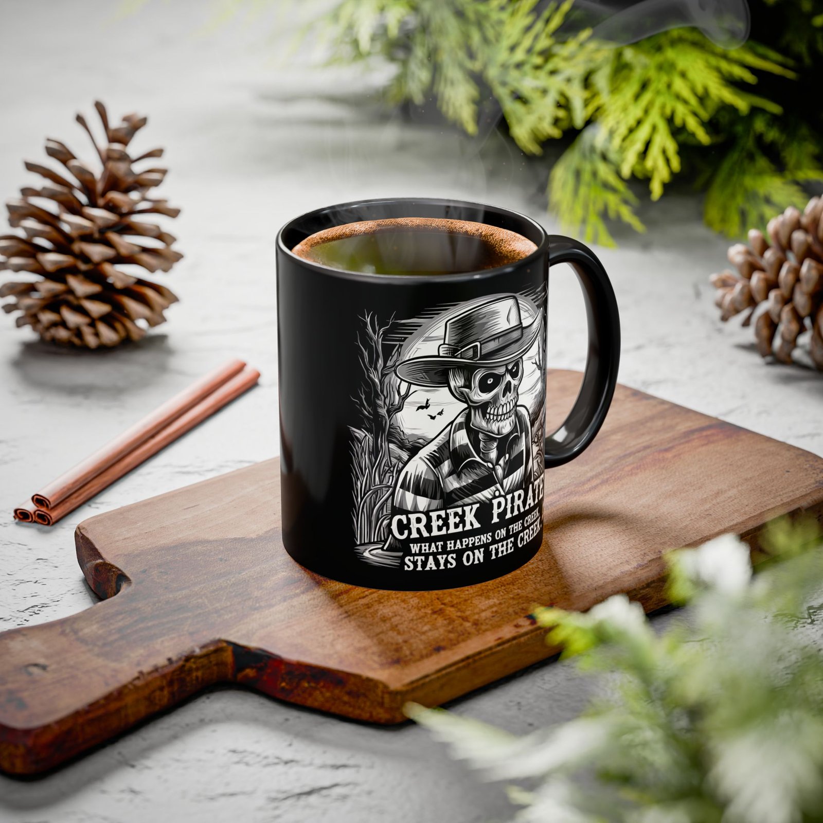 Coffee Mug - Creek Pirate Skeleton - What Happens on the Creek Stays on the Creek - 11oz or 15oz - Cup - Image 10