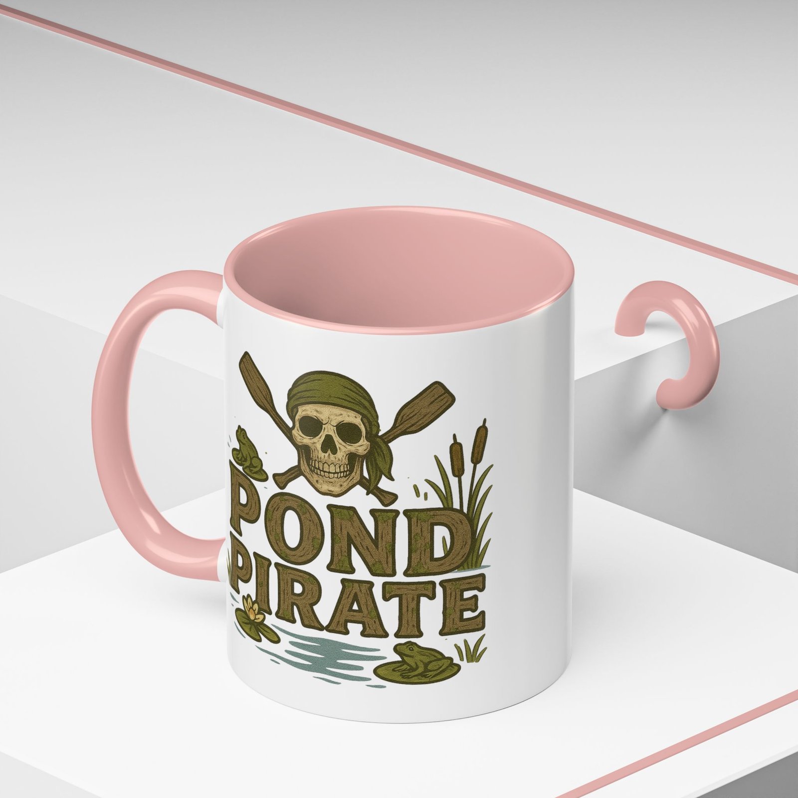 Accent Coffee Mug - 11 oz Or 15 oz - Pond Pirate Skull - Cup - Choice of Colors - Image 13