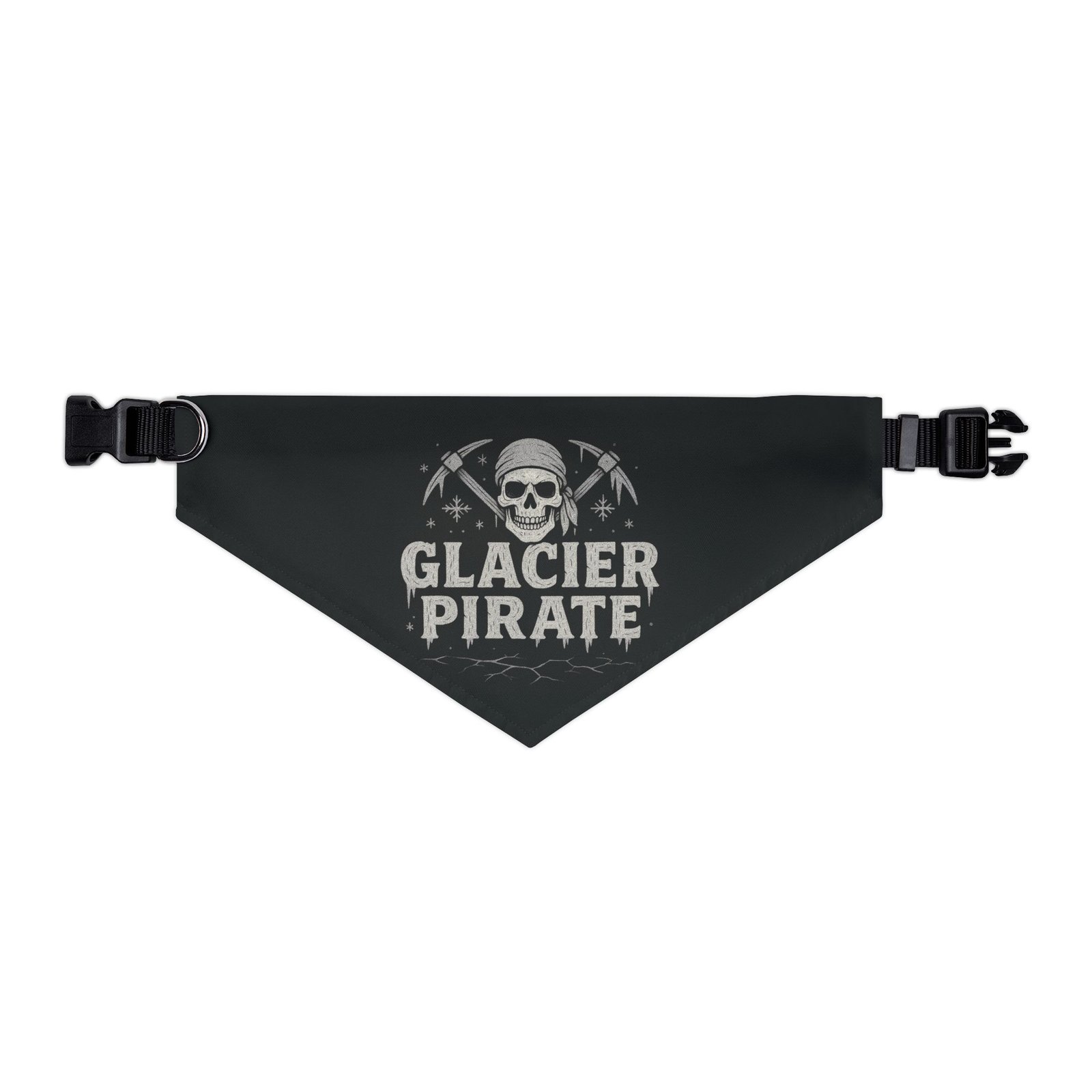 Pirate Pet Bandana Collar - Glacier Pirate Design for Dogs - White on Black - Image 9