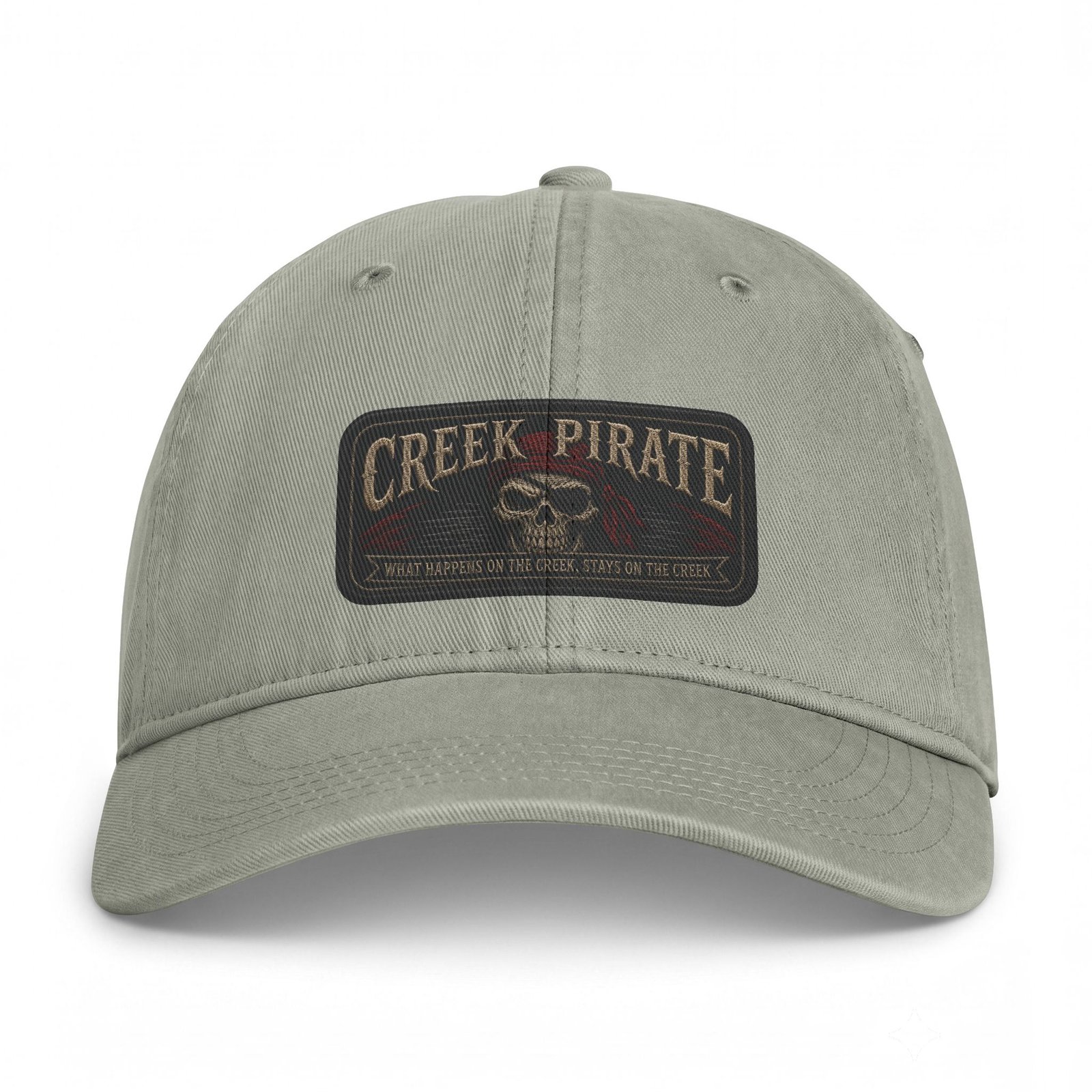 'Creek Pirate' 'What Happens on the Creek, Stays on the Creek' - Washed Cap - Ballcap - Hat - Patch Look - Image 12
