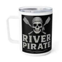 River Pirate Insulated Coffee Mug - 10oz Adventure Gear for Outdoorsy Coffee Lovers