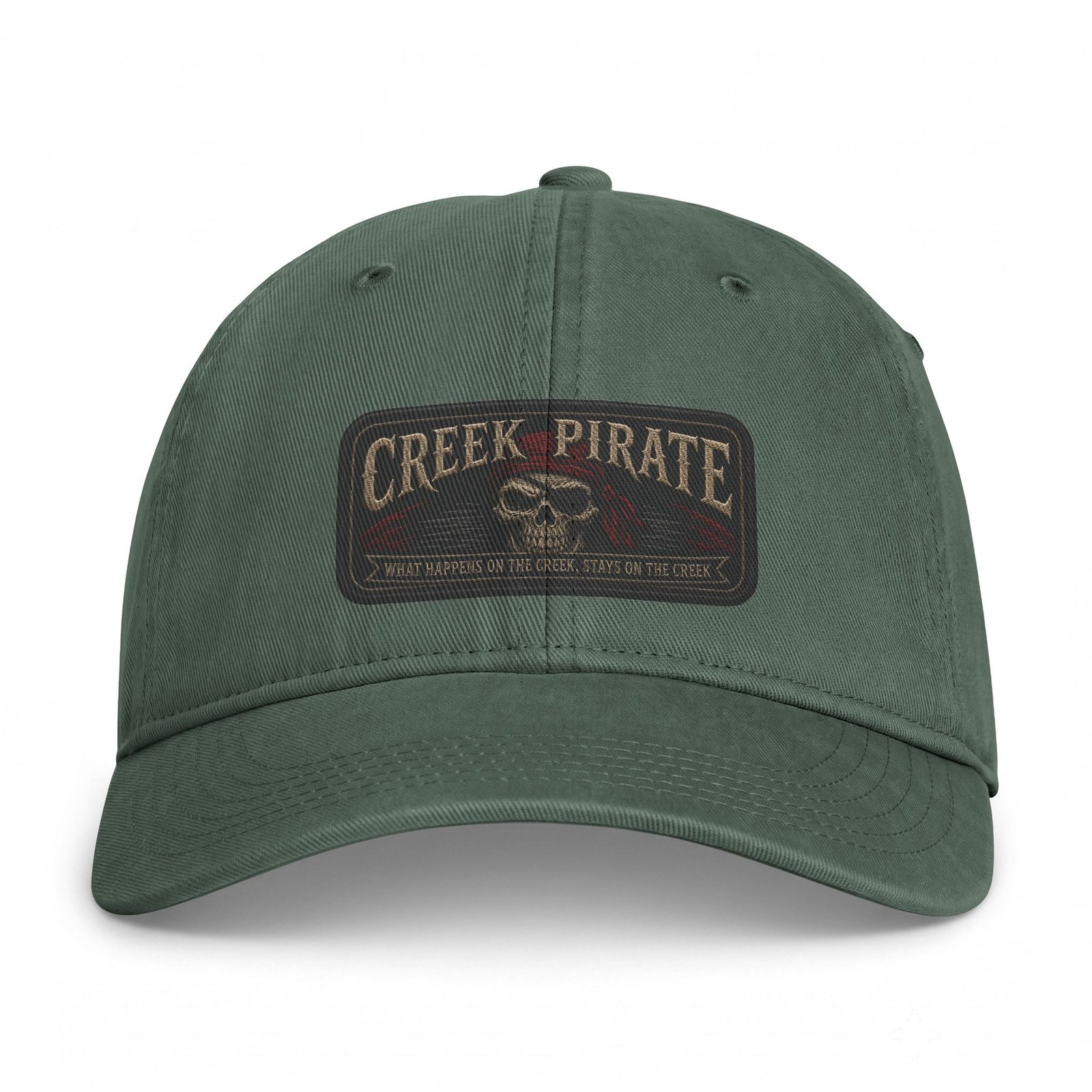 'Creek Pirate' 'What Happens on the Creek, Stays on the Creek' - Washed Cap - Ballcap - Hat - Patch Look - Image 10