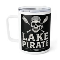 Lake Pirate Insulated Coffee Mug - 10oz Adventure Gear for Outdoorsy Coffee Lovers