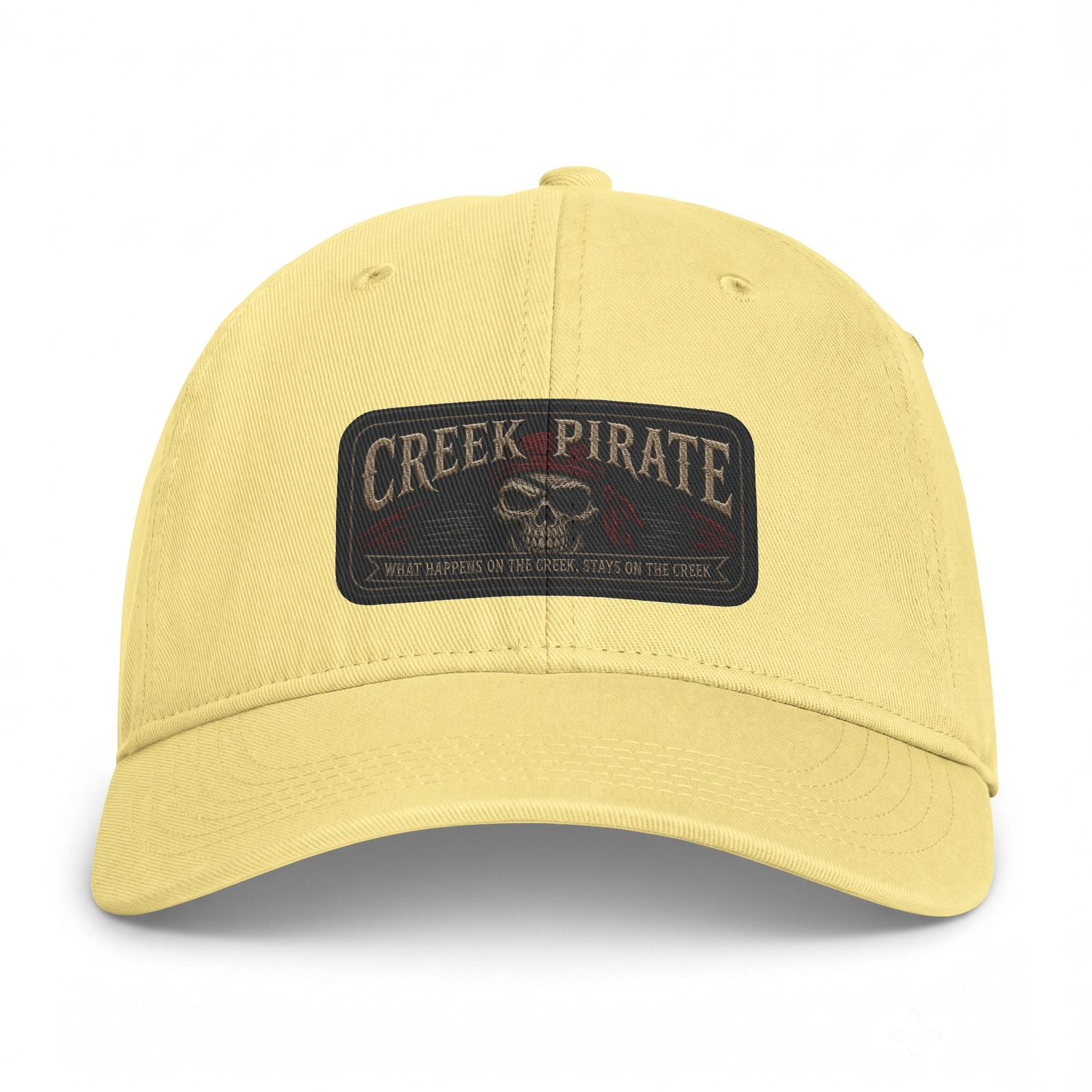 'Creek Pirate' 'What Happens on the Creek, Stays on the Creek' - Washed Cap - Ballcap - Hat - Patch Look - Image 7