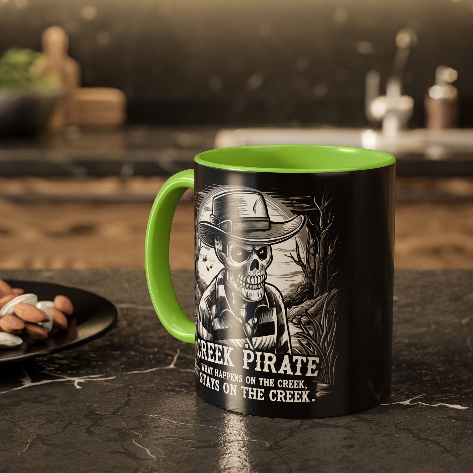 Coffee Mug - Creek Pirate Skeleton - What Happens on the Creek Stays on the Creek - 11oz or 15oz - Cup - Image 12