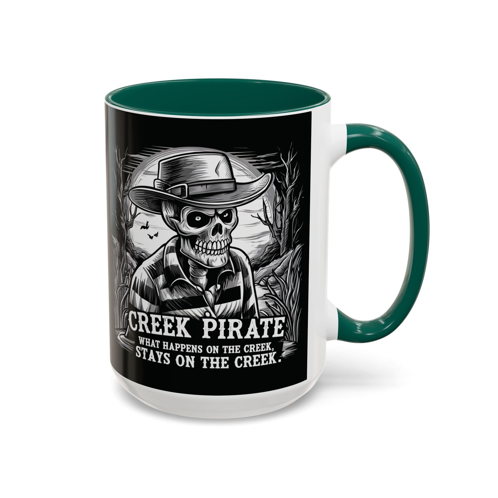 Coffee Mug - Creek Pirate Skeleton - What Happens on the Creek Stays on the Creek - 11oz or 15oz - Cup - Image 21