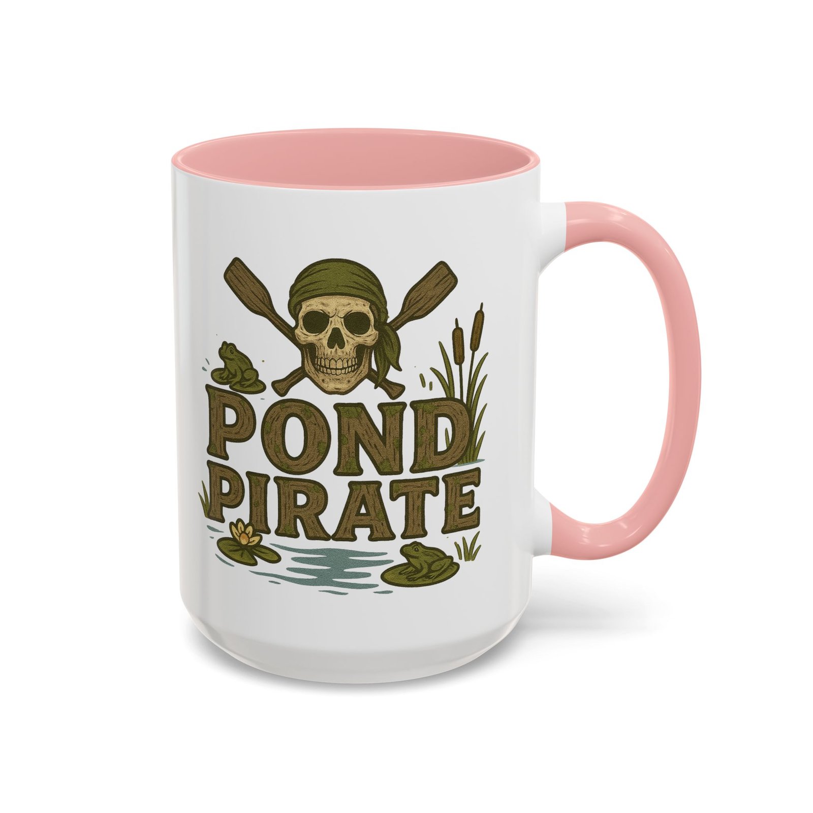 Accent Coffee Mug - 11 oz Or 15 oz - Pond Pirate Skull - Cup - Choice of Colors - Image 16