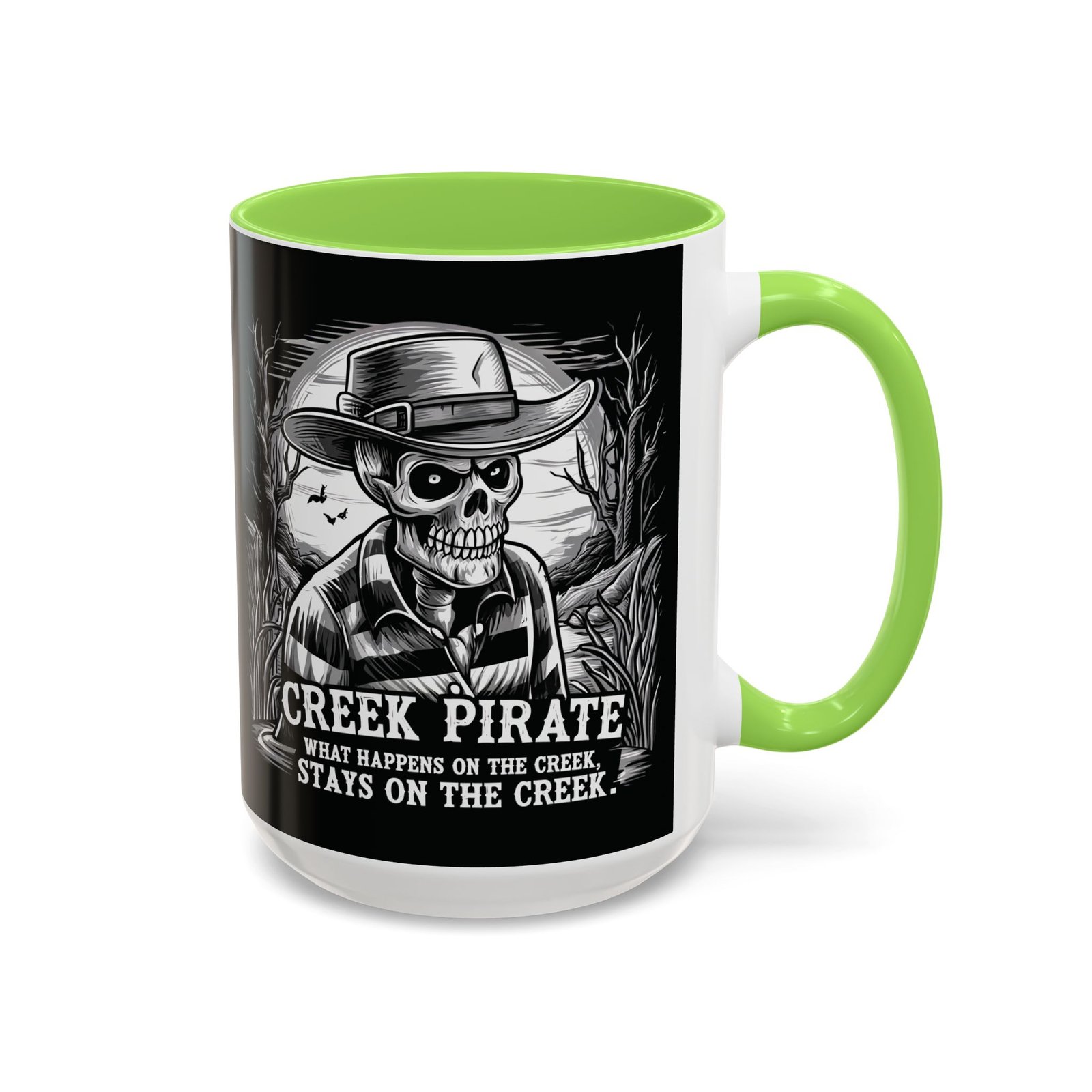 Coffee Mug - Creek Pirate Skeleton - What Happens on the Creek Stays on the Creek - 11oz or 15oz - Cup - Image 31