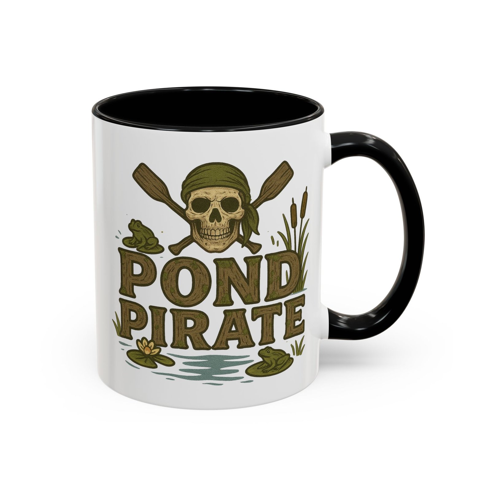 Accent Coffee Mug - 11 oz Or 15 oz - Pond Pirate Skull - Cup - Choice of Colors - Image 4