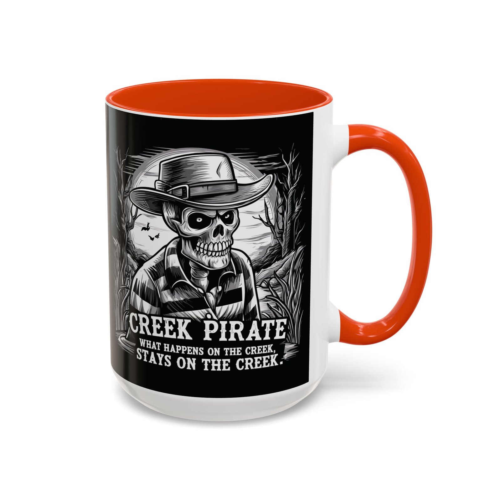 Coffee Mug - Creek Pirate Skeleton - What Happens on the Creek Stays on the Creek - 11oz or 15oz - Cup - Image 34