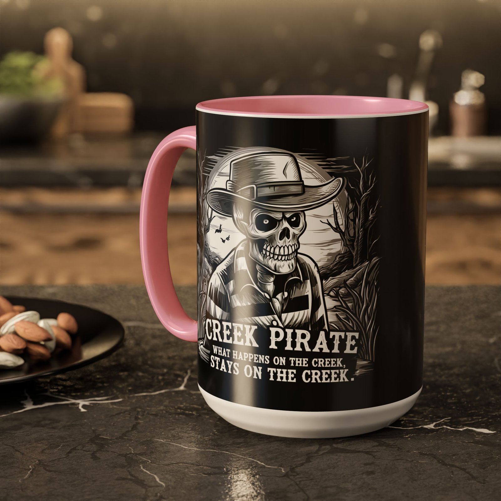 Coffee Mug - Creek Pirate Skeleton - What Happens on the Creek Stays on the Creek - 11oz or 15oz - Cup - Image 37