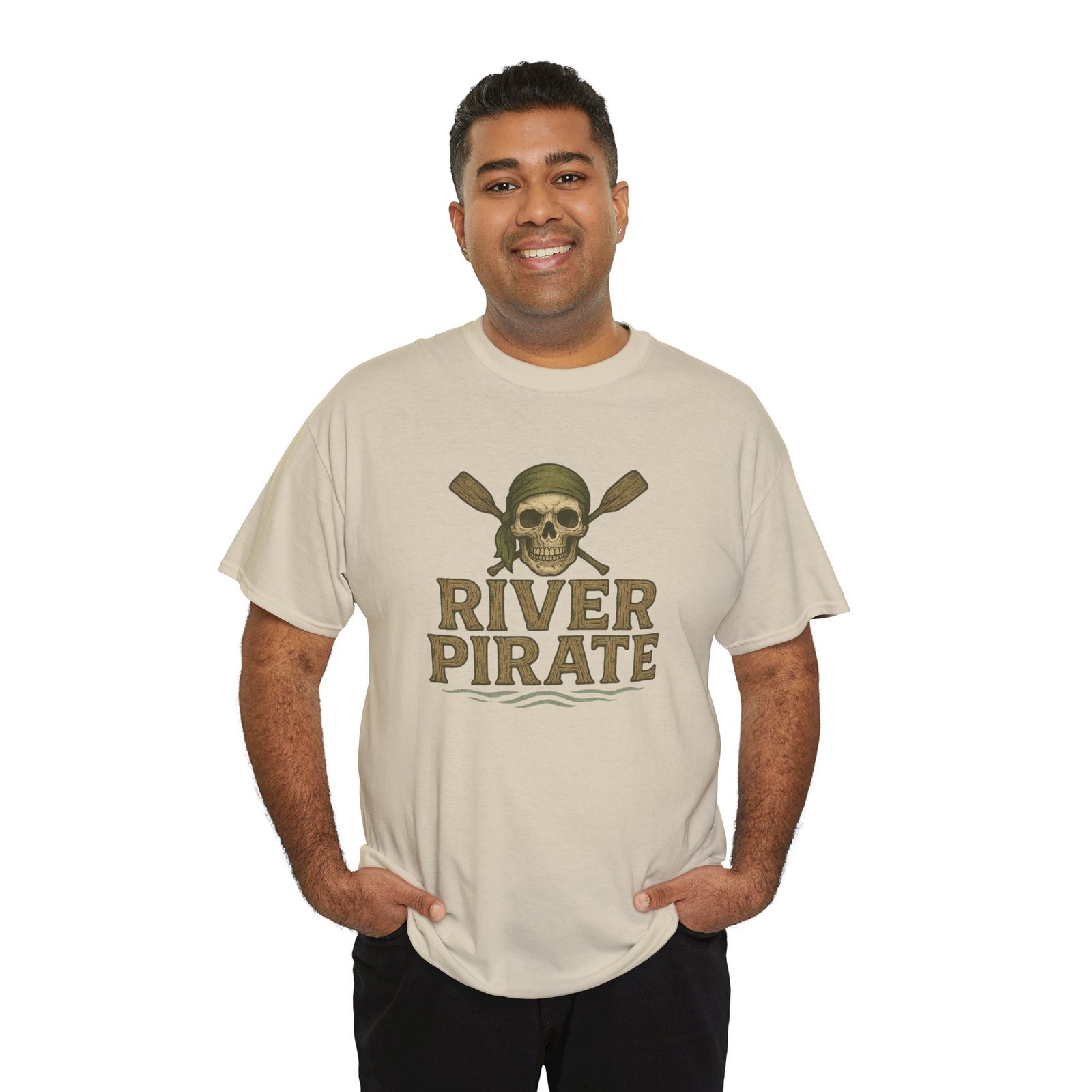 T-Shirt - River Pirate Skull - Canoeing Boating - Summer - Unisex Tee - Image 3