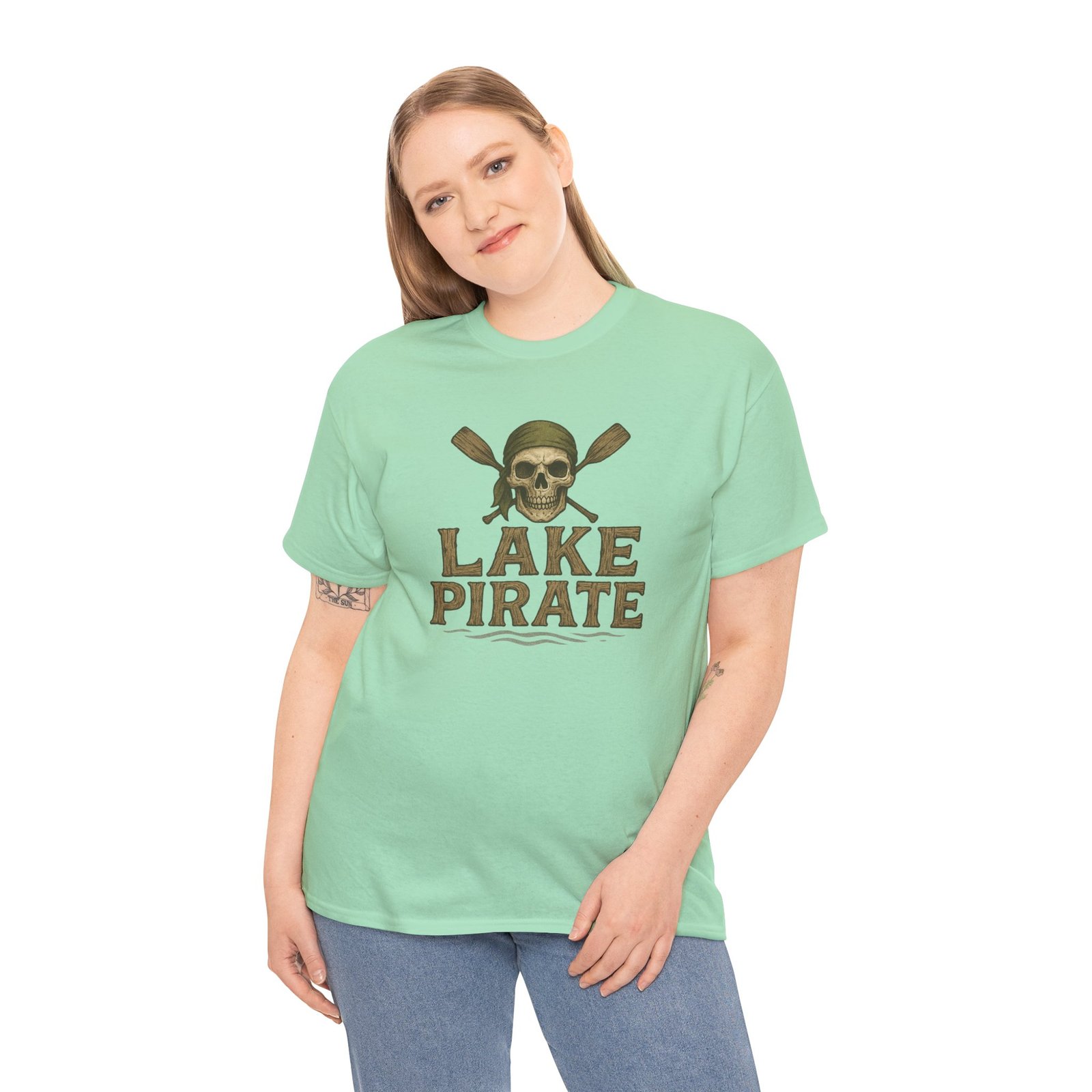 T-Shirt - Lake Pirate Skull - Canoeing Boating - Summer - Unisex Tee - Image 10
