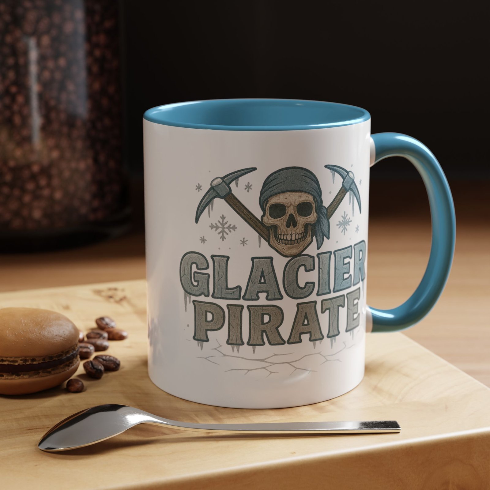 Accent Coffee Mug - 11 oz Or 15 oz - Glacier Pirate Skull - Cup - Choice of Colors - Image 2
