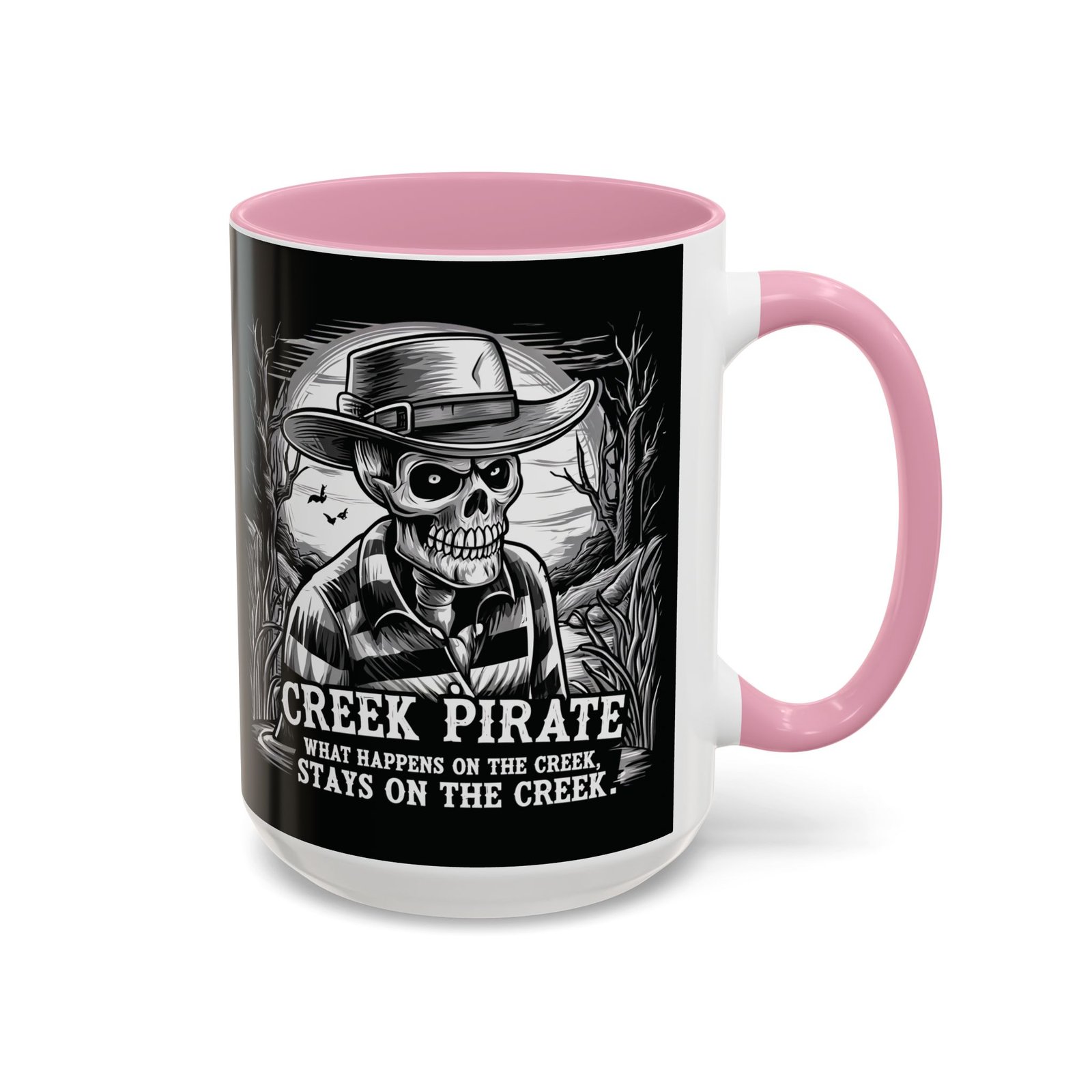 Coffee Mug - Creek Pirate Skeleton - What Happens on the Creek Stays on the Creek - 11oz or 15oz - Cup - Image 35