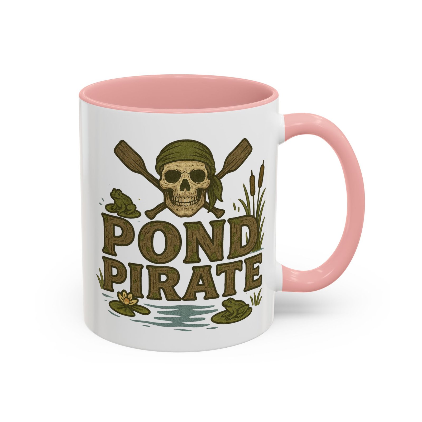 Accent Coffee Mug - 11 oz Or 15 oz - Pond Pirate Skull - Cup - Choice of Colors - Image 12