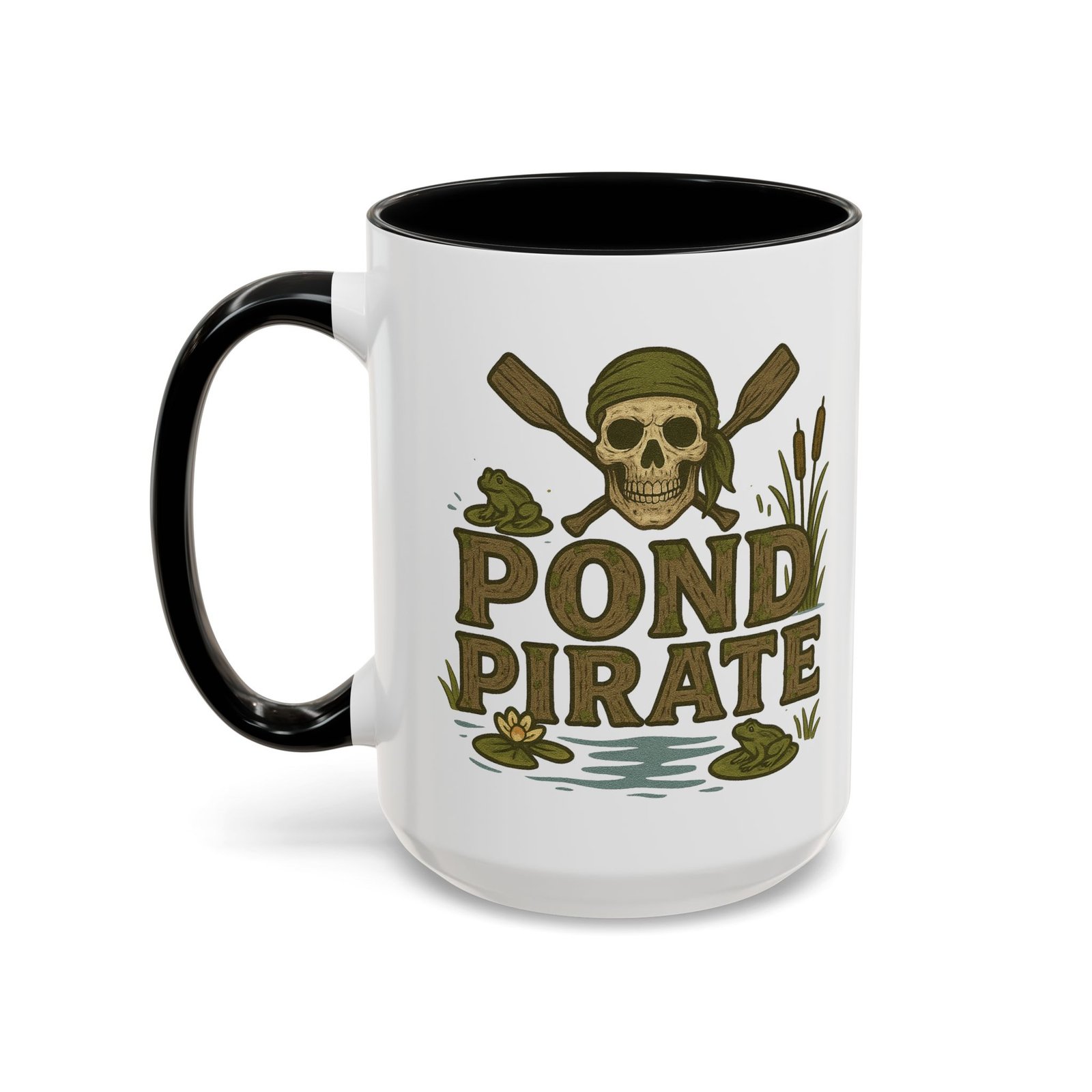 Accent Coffee Mug - 11 oz Or 15 oz - Pond Pirate Skull - Cup - Choice of Colors - Image 8