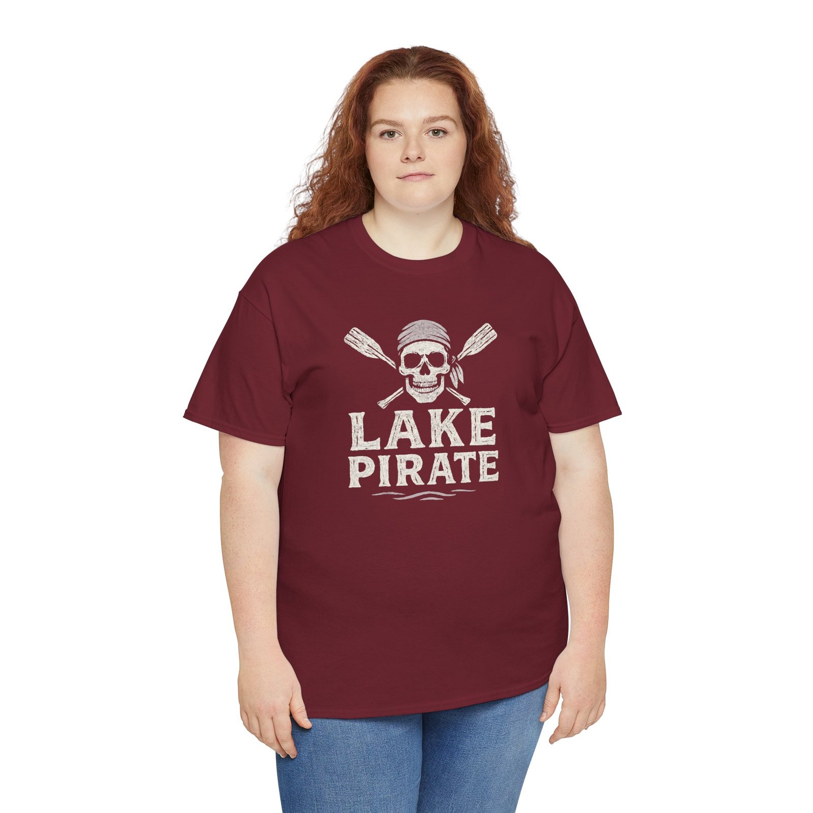 T-Shirt - Lake Pirate Skull - Canoeing Boating - Summer - White - Unisex Tee - Image 11