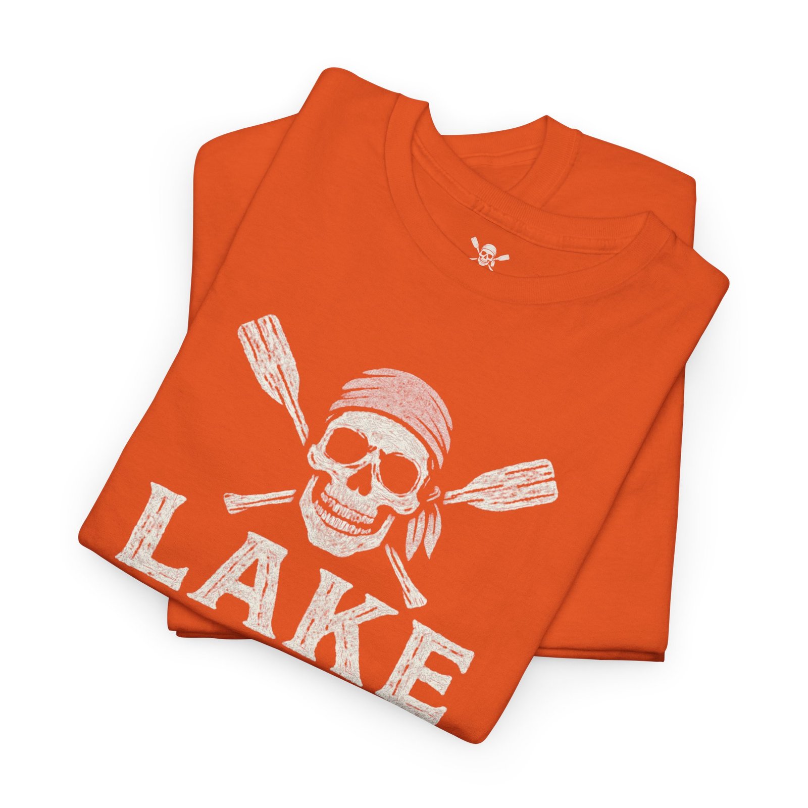 T-Shirt - Lake Pirate Skull - Canoeing Boating - Summer - White - Unisex Tee - Image 4