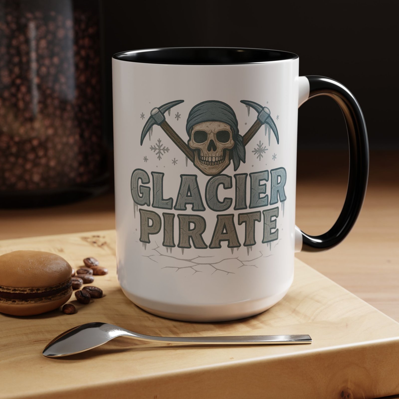 Accent Coffee Mug - 11 oz Or 15 oz - Glacier Pirate Skull - Cup - Choice of Colors - Image 9