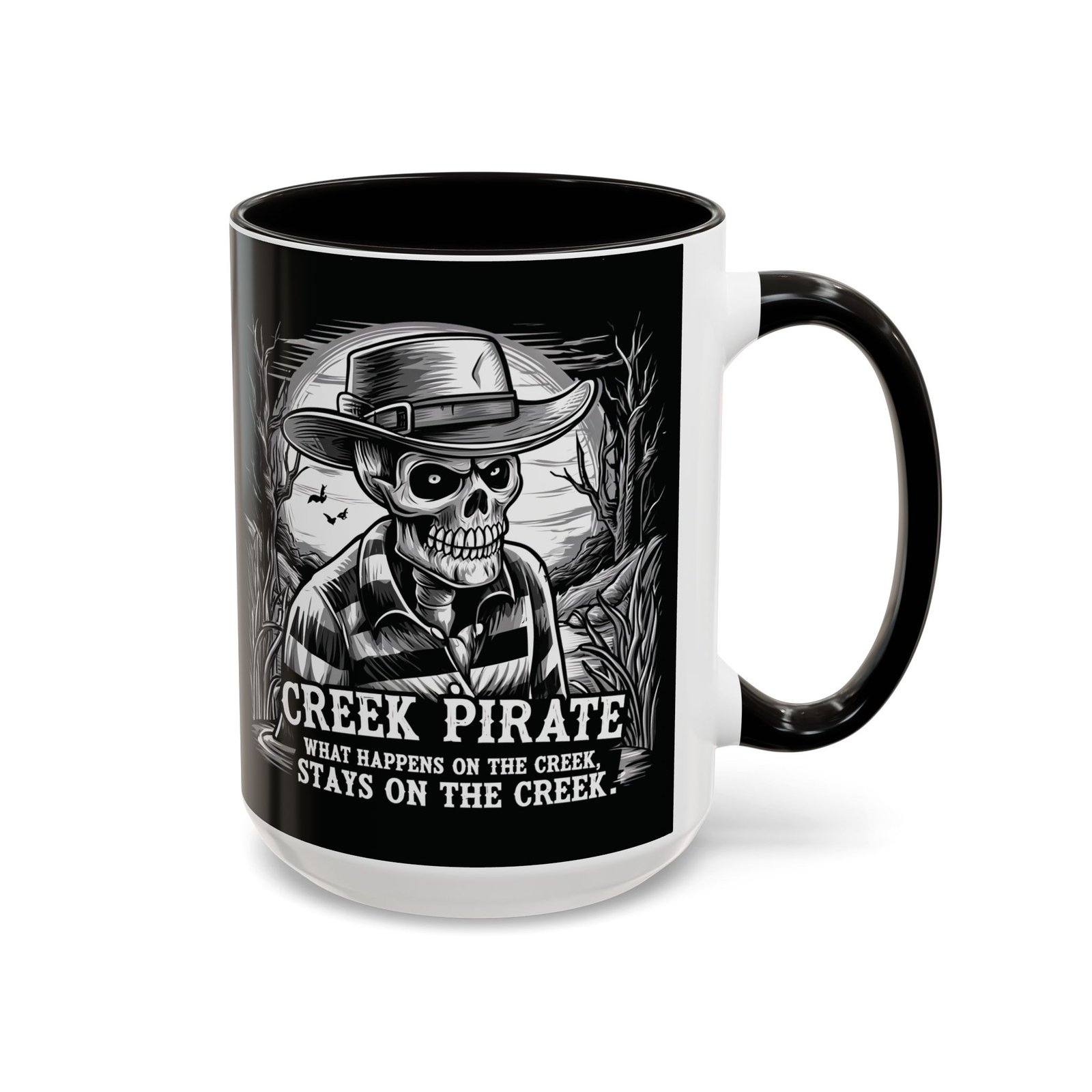 Coffee Mug - Creek Pirate Skeleton - What Happens on the Creek Stays on the Creek - 11oz or 15oz - Cup - Image 11