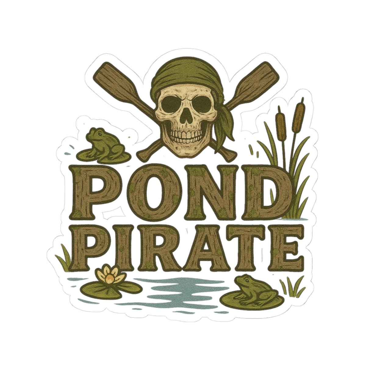 Pond Pirate Kiss-Cut Stickers - Fun Waterproof Decals for Adventure Lovers