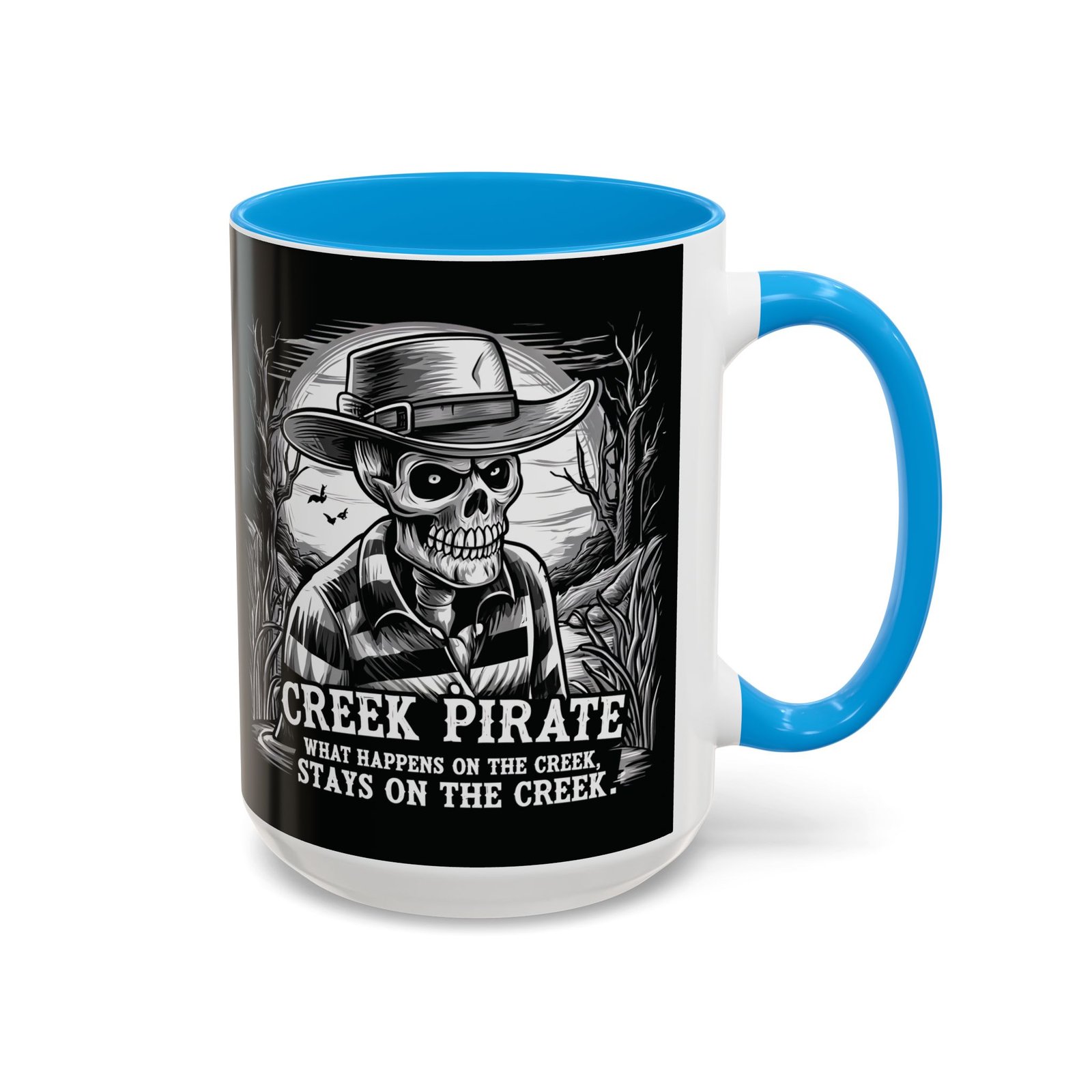 Coffee Mug - Creek Pirate Skeleton - What Happens on the Creek Stays on the Creek - 11oz or 15oz - Cup - Image 30