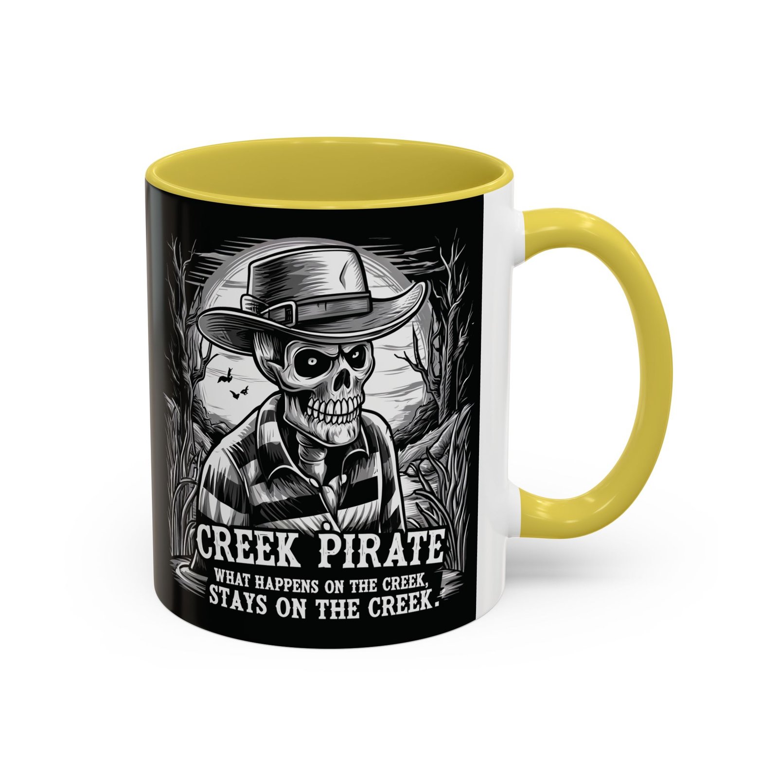 Coffee Mug - Creek Pirate Skeleton - What Happens on the Creek Stays on the Creek - 11oz or 15oz - Cup - Image 14