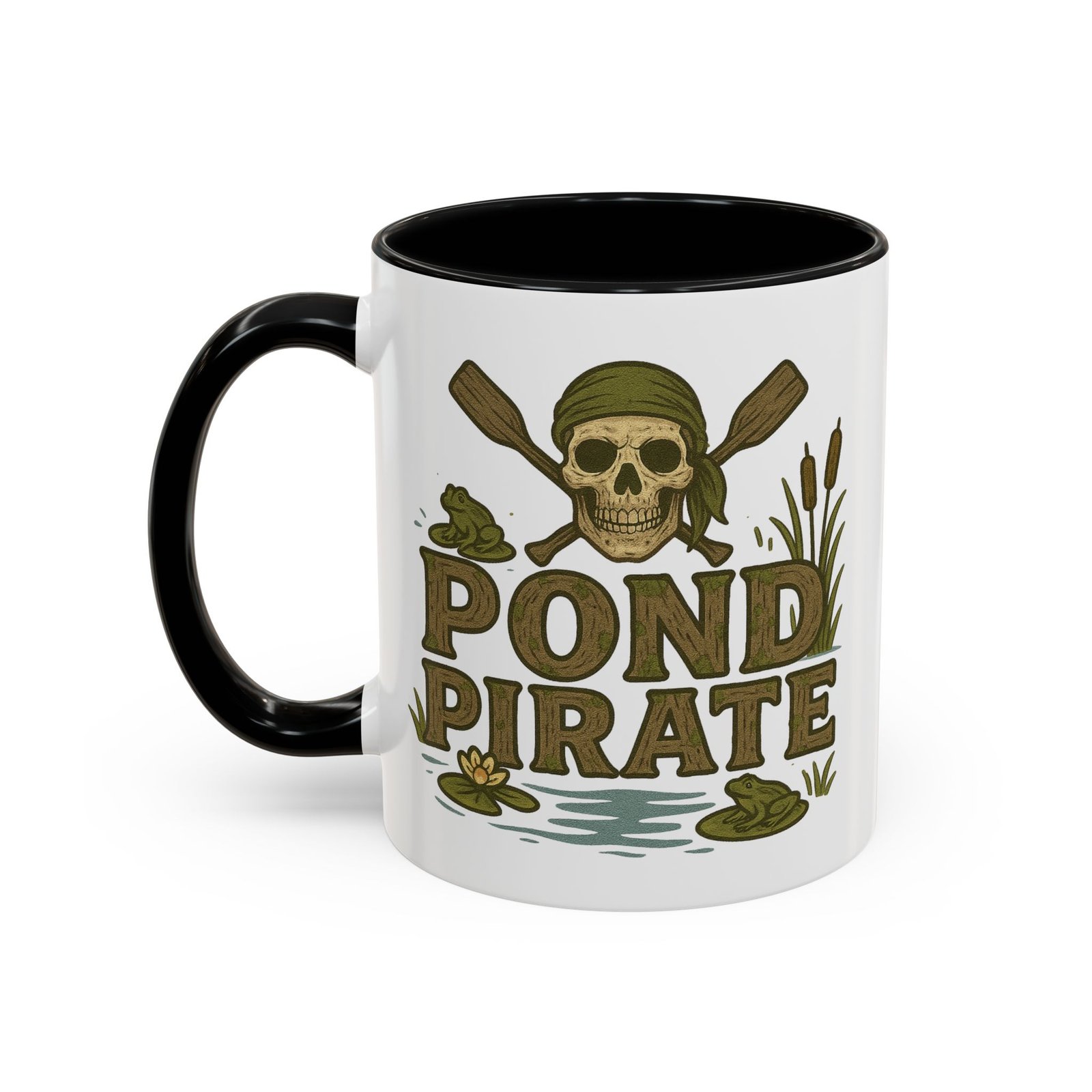 Accent Coffee Mug - 11 oz Or 15 oz - Pond Pirate Skull - Cup - Choice of Colors - Image 5