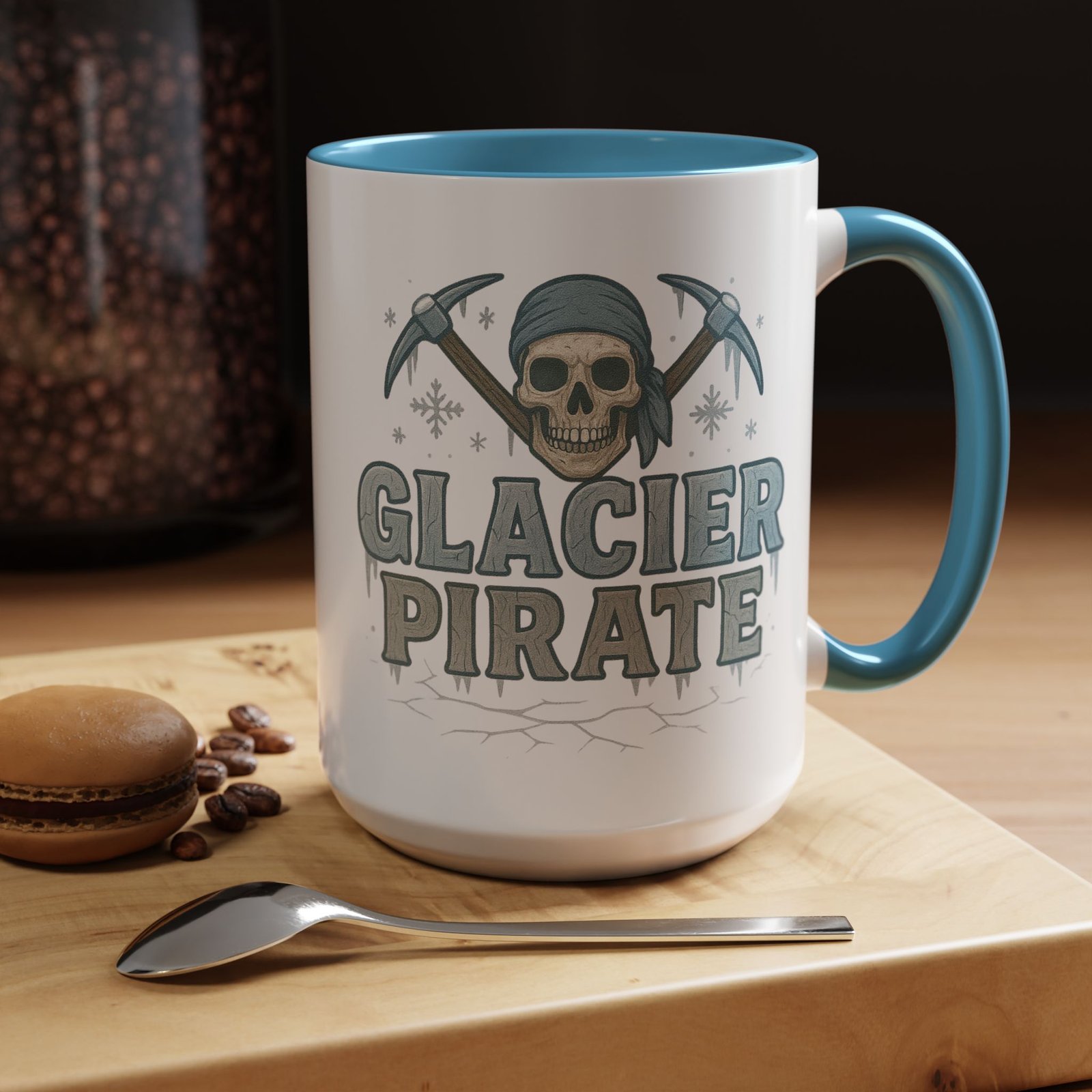 Accent Coffee Mug - 11 oz Or 15 oz - Glacier Pirate Skull - Cup - Choice of Colors - Image 19