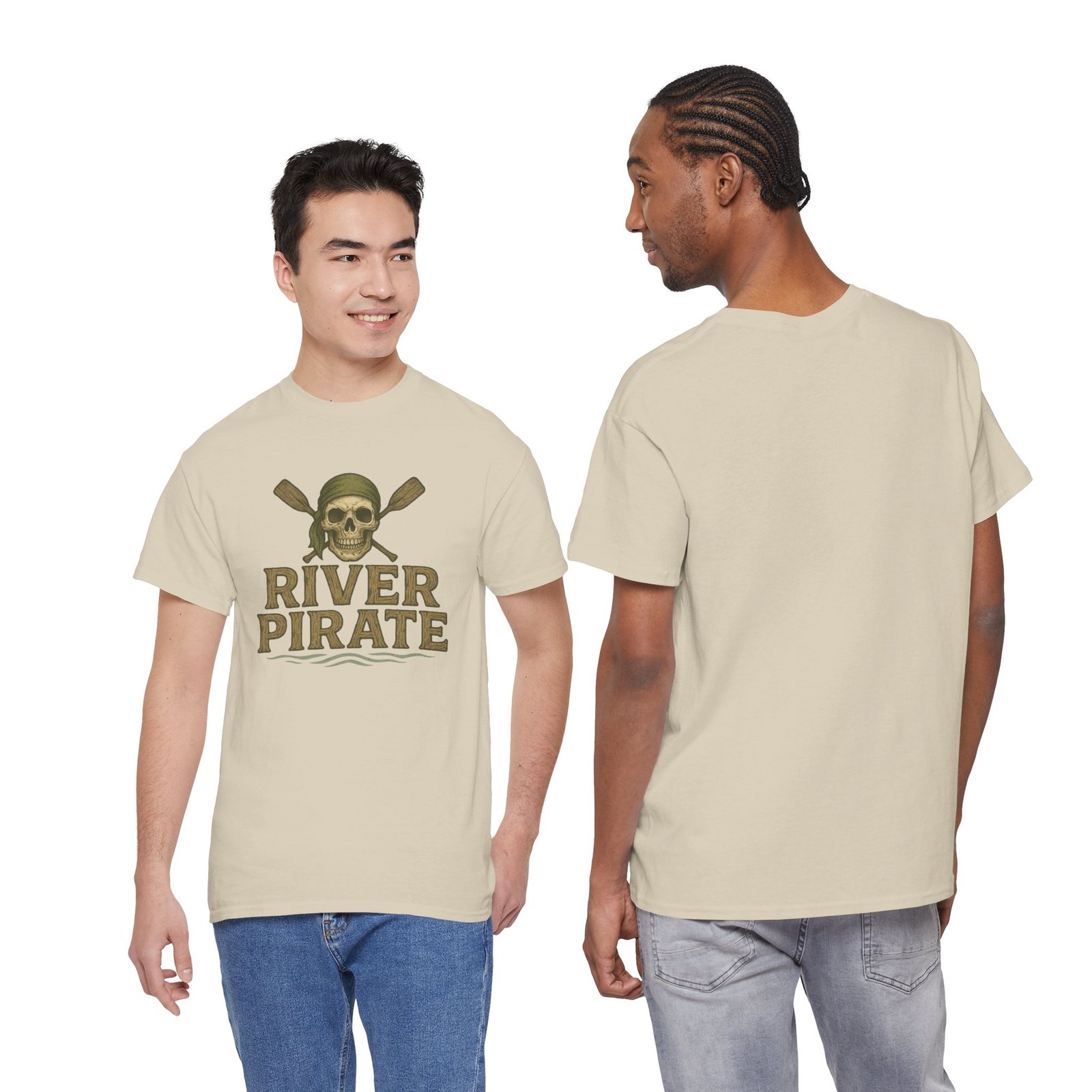 T-Shirt - River Pirate Skull - Canoeing Boating - Summer - Unisex Tee - Image 7