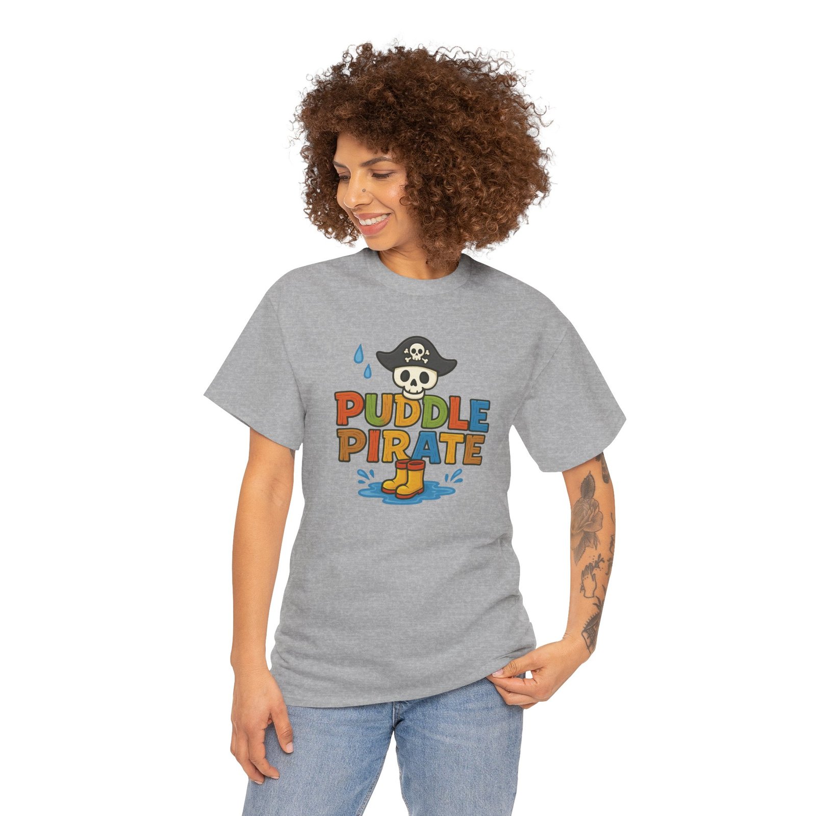 T-Shirt - Puddle Pirate Skull - Canoeing Boating - Summer - Unisex Tee - Image 8