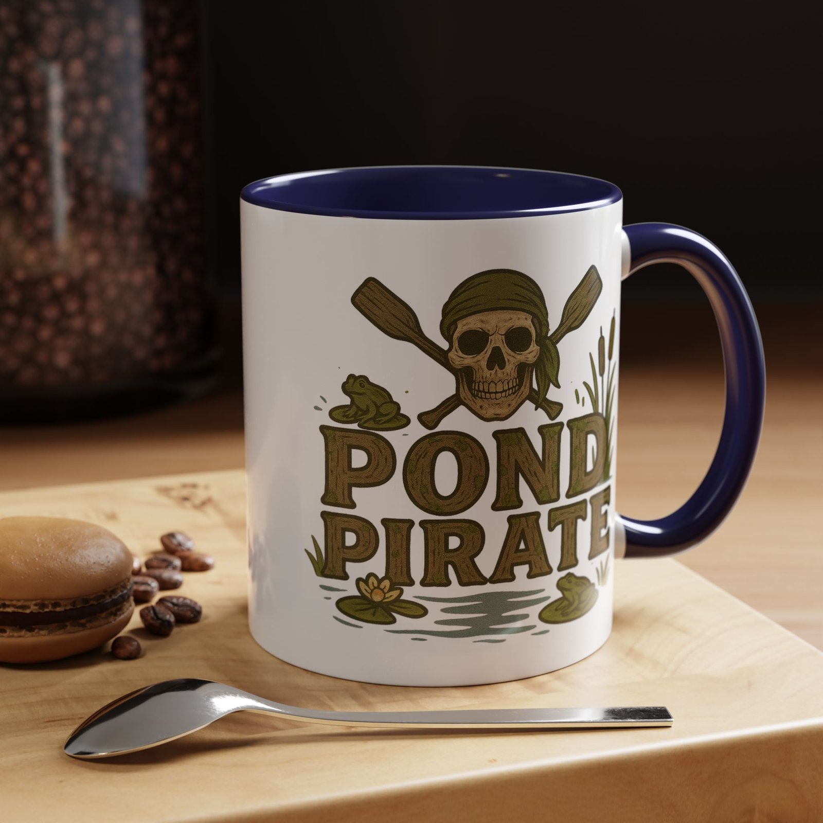 Accent Coffee Mug - 11 oz Or 15 oz - Pond Pirate Skull - Cup - Choice of Colors - Image 11