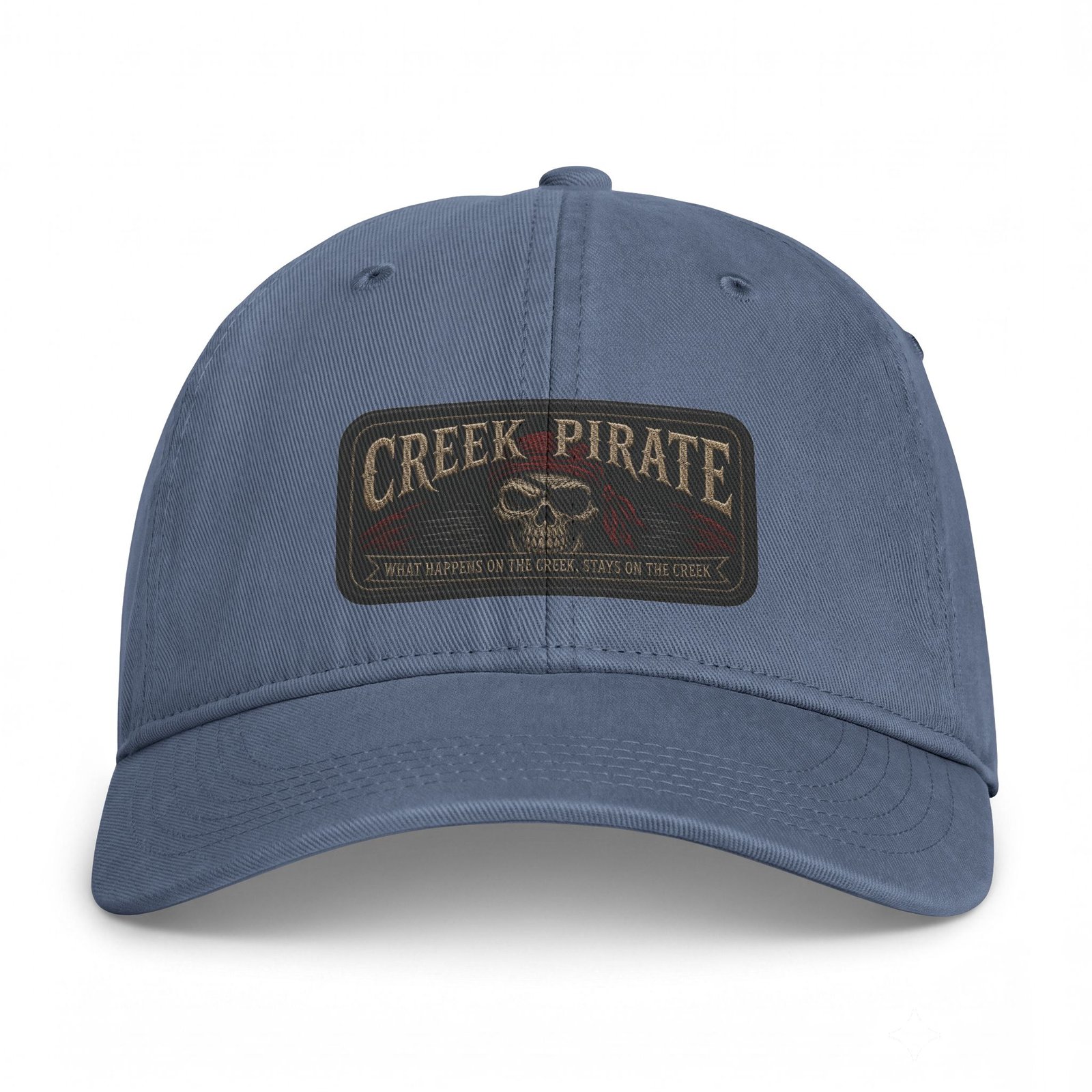 'Creek Pirate' 'What Happens on the Creek, Stays on the Creek' - Washed Cap - Ballcap - Hat - Patch Look - Image 8