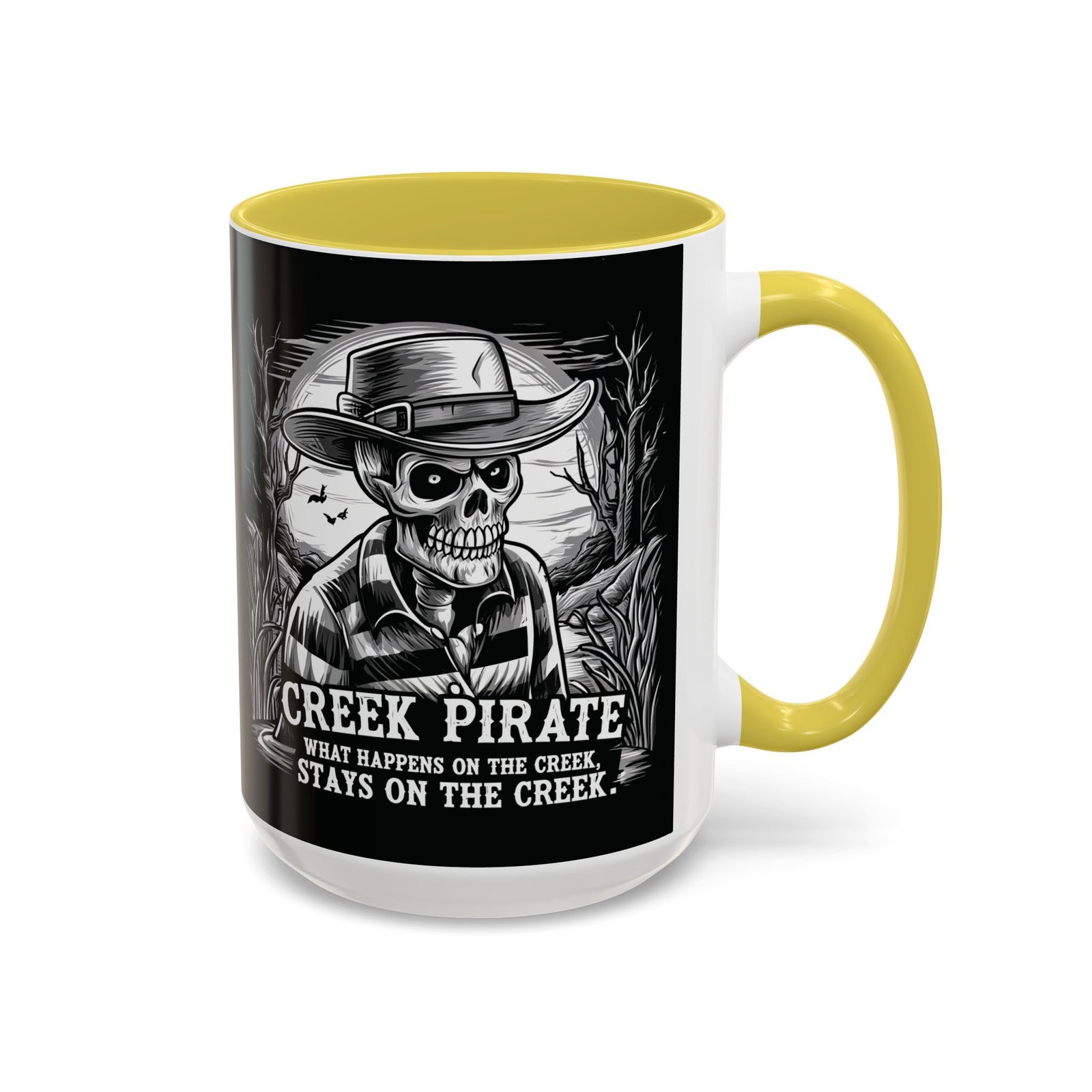 Coffee Mug - Creek Pirate Skeleton - What Happens on the Creek Stays on the Creek - 11oz or 15oz - Cup - Image 16