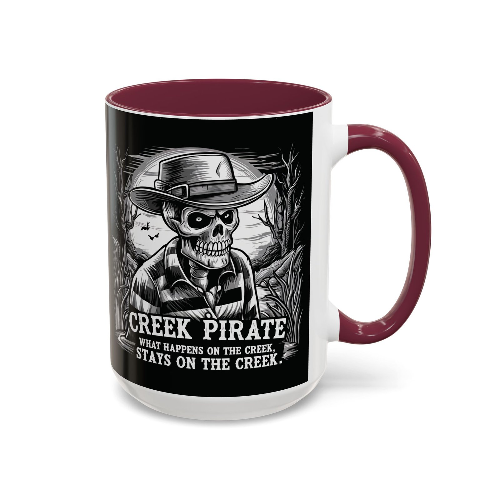Coffee Mug - Creek Pirate Skeleton - What Happens on the Creek Stays on the Creek - 11oz or 15oz - Cup - Image 32