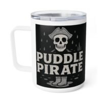 Puddle Pirate Insulated Coffee Mug - 10oz Adventure Gear for Outdoorsy Coffee Lovers