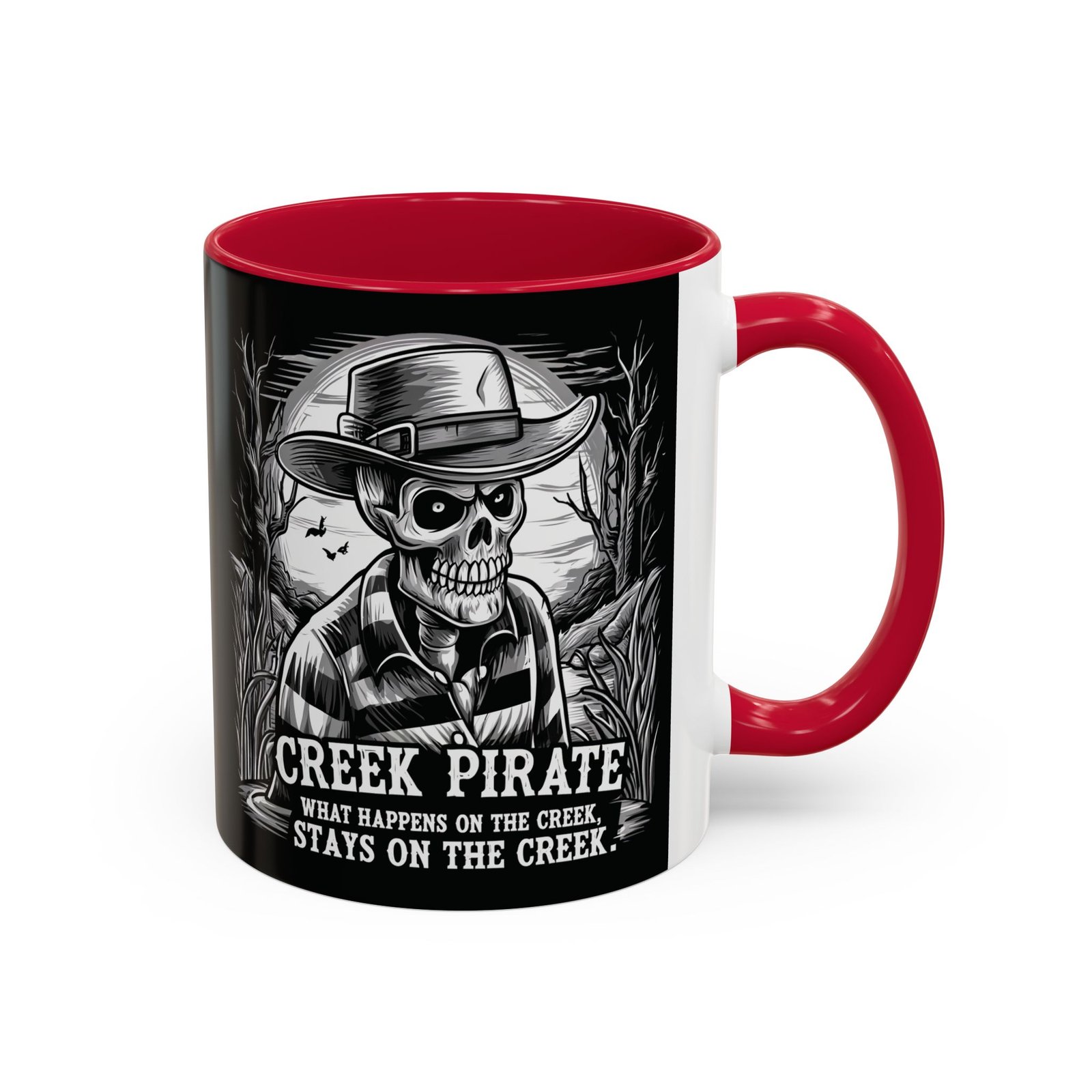 Coffee Mug - Creek Pirate Skeleton - What Happens on the Creek Stays on the Creek - 11oz or 15oz - Cup - Image 28