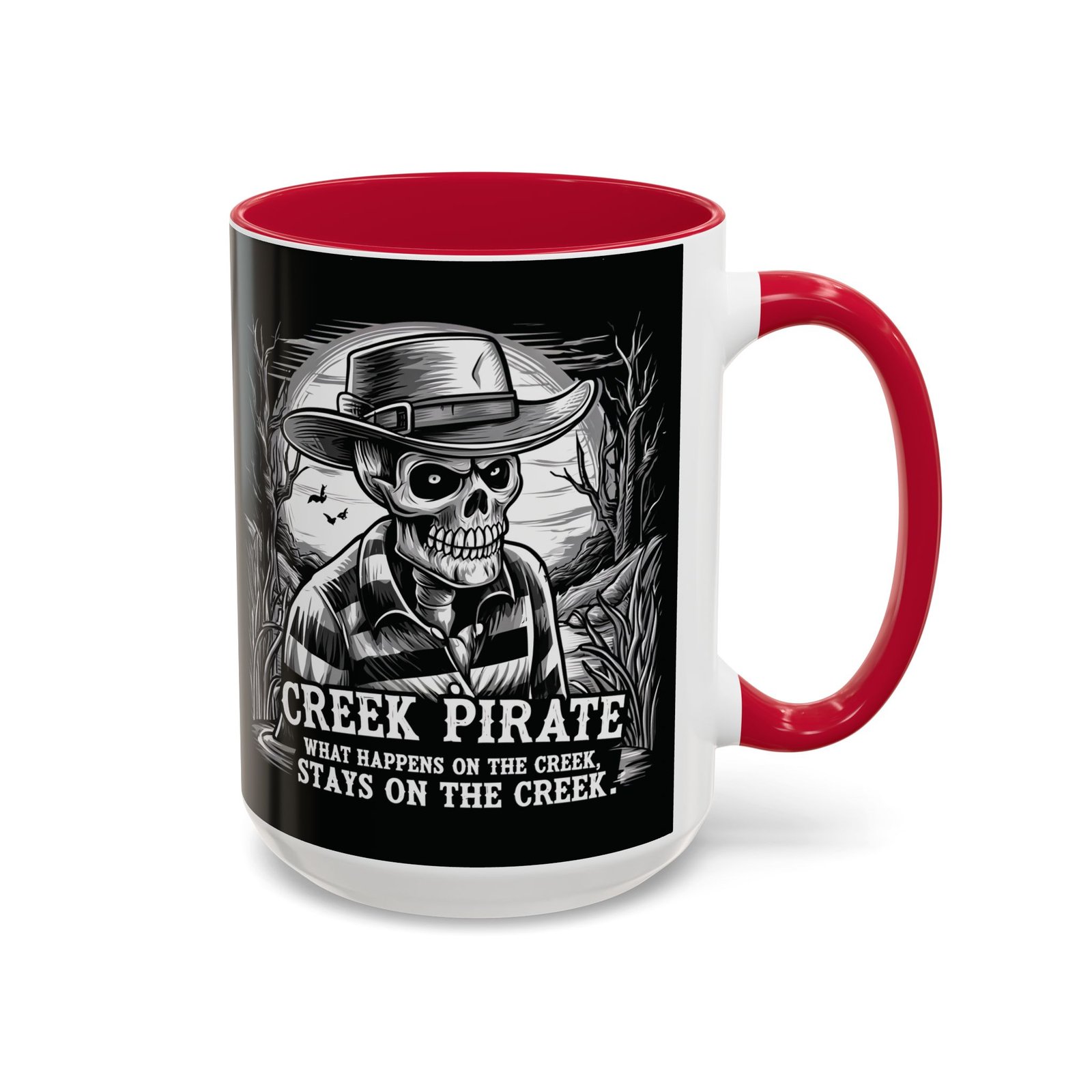 Coffee Mug - Creek Pirate Skeleton - What Happens on the Creek Stays on the Creek - 11oz or 15oz - Cup - Image 38