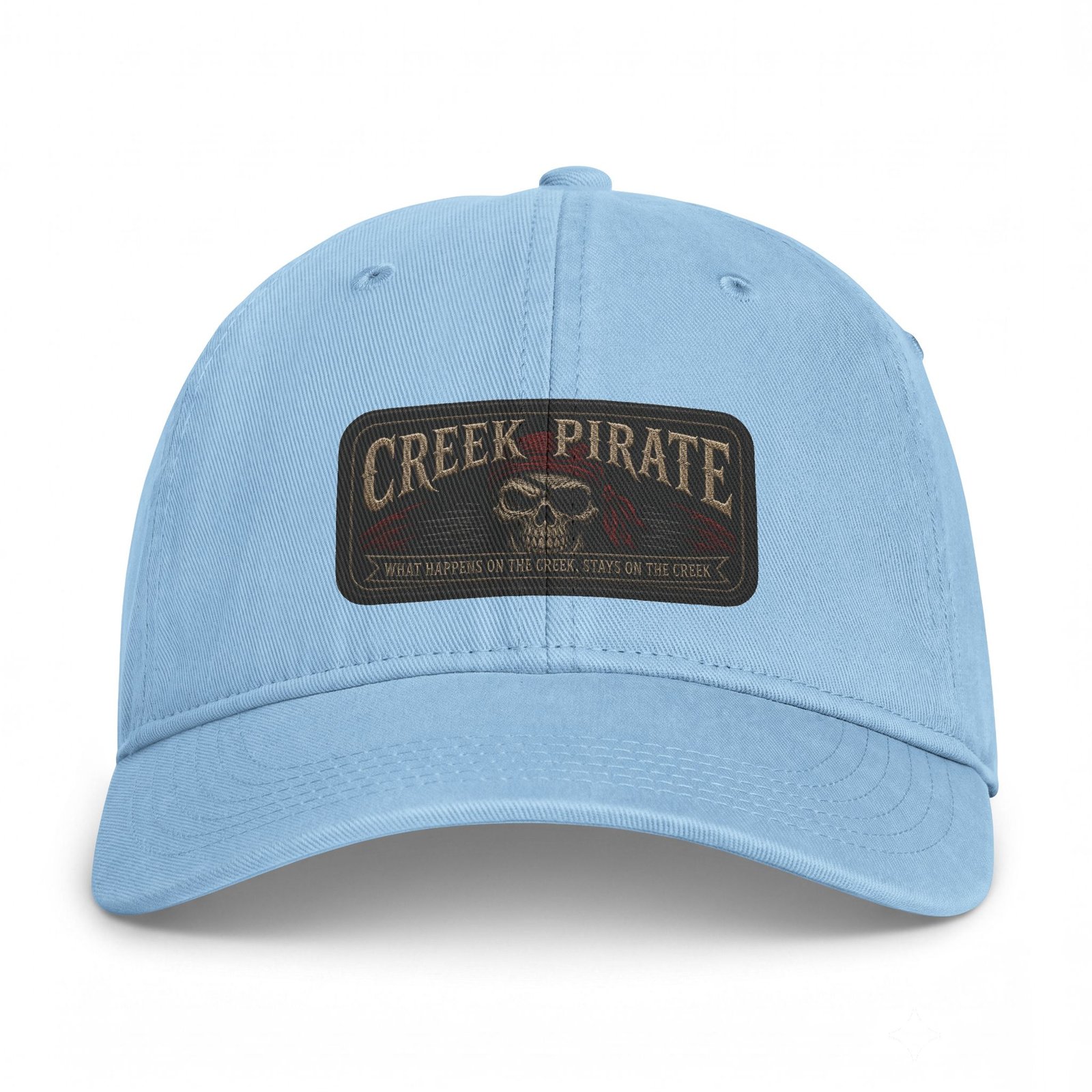 'Creek Pirate' 'What Happens on the Creek, Stays on the Creek' - Washed Cap - Ballcap - Hat - Patch Look - Image 11
